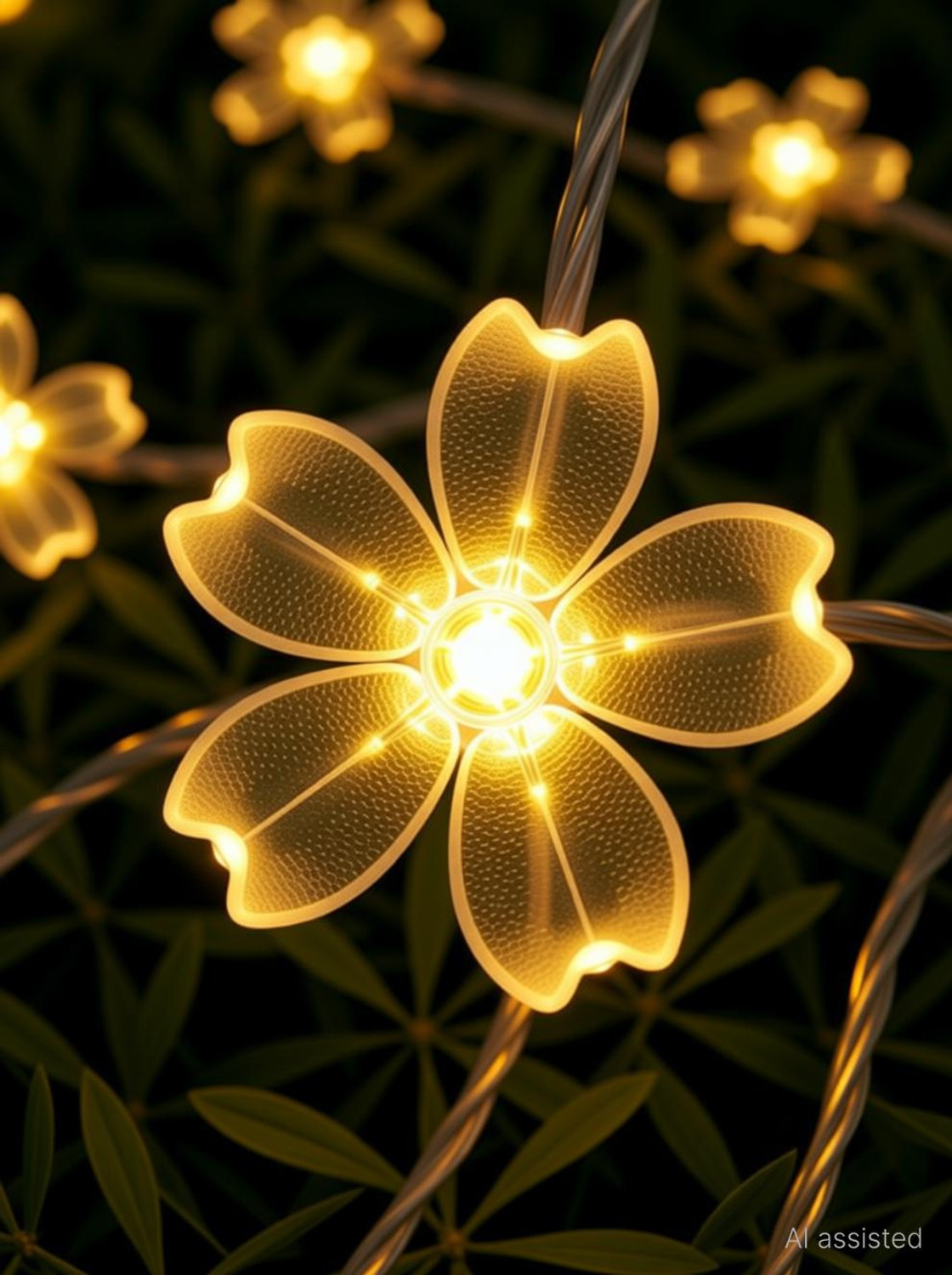 Image of X4Decor 42 LEDs 12 m Yellow Steady Flower Rice Lights