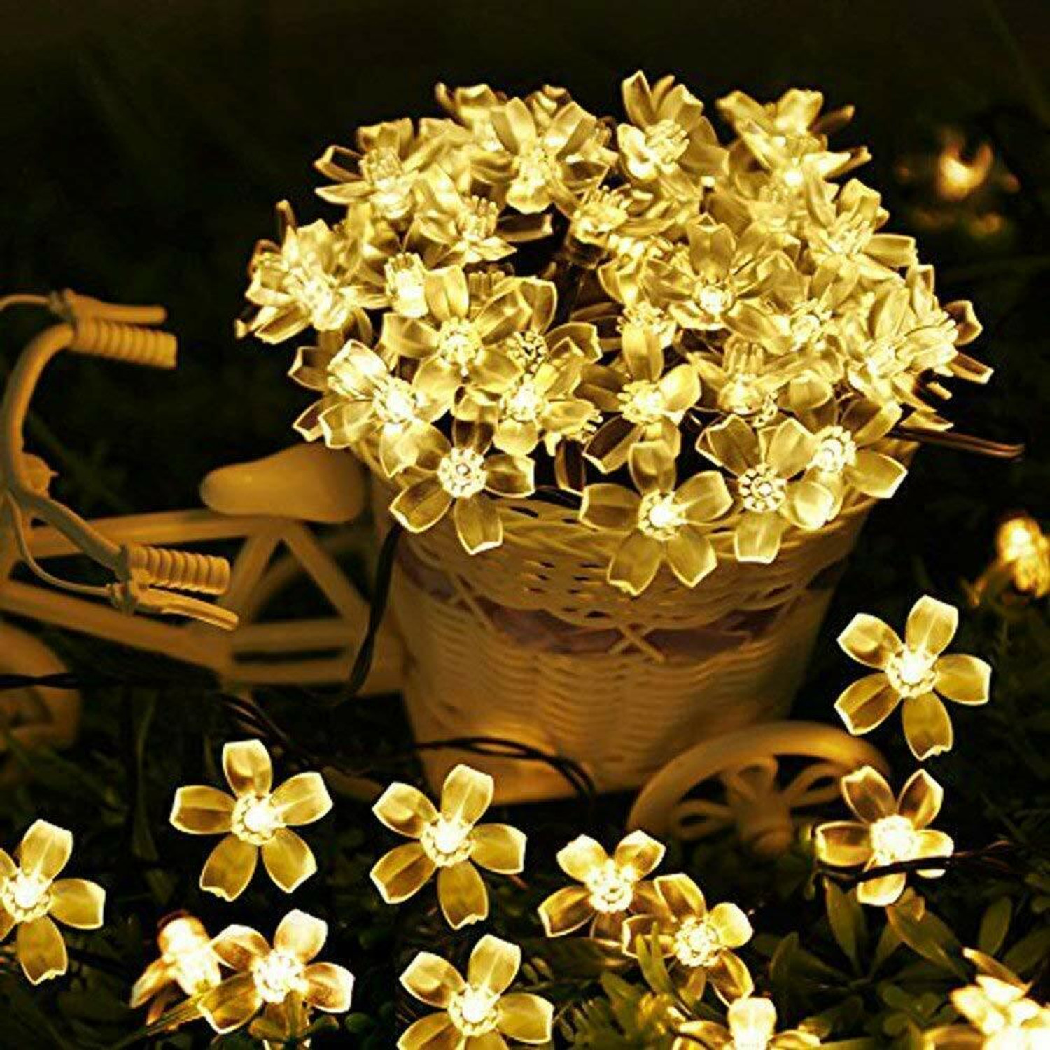 Image of X4Decor 42 LEDs 12 m Yellow Steady Flower Rice Lights