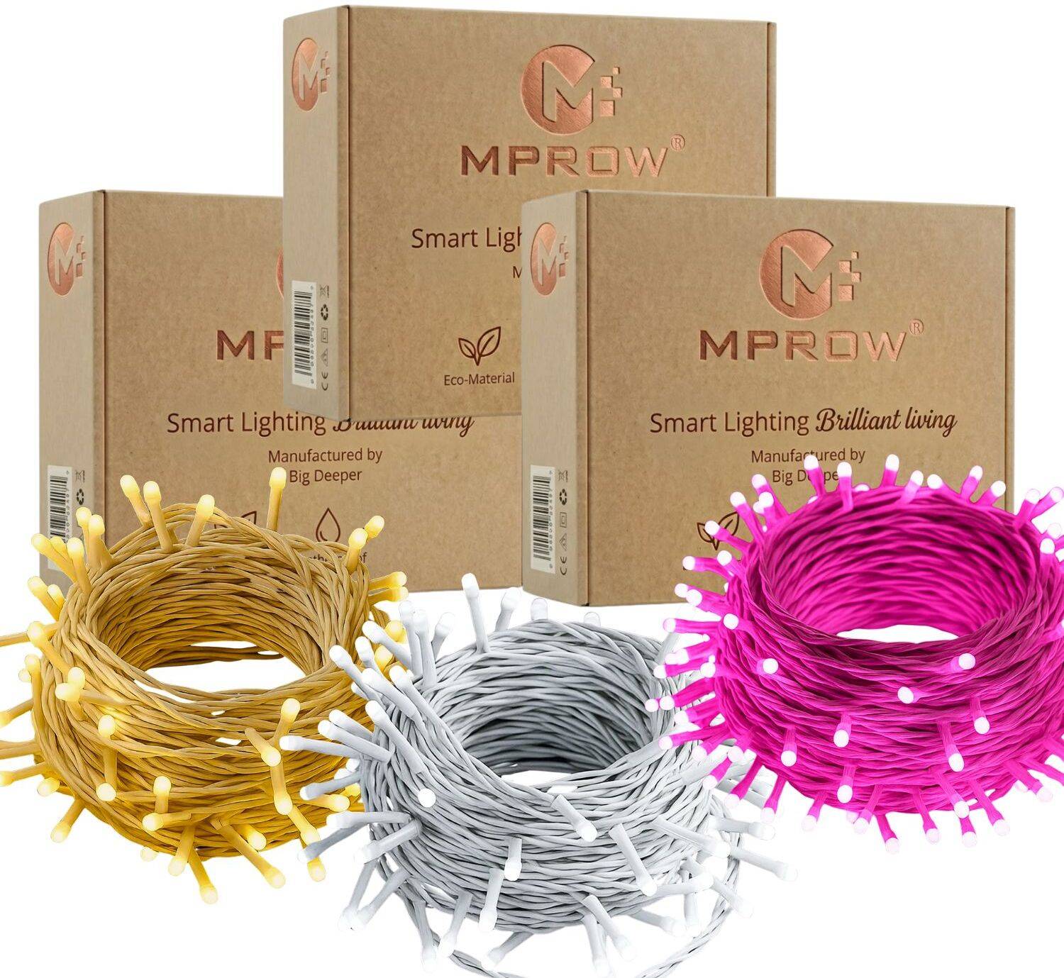 MPROW 40 LEDs 11 m Yellow, White, Pink Steady String Rice Lights