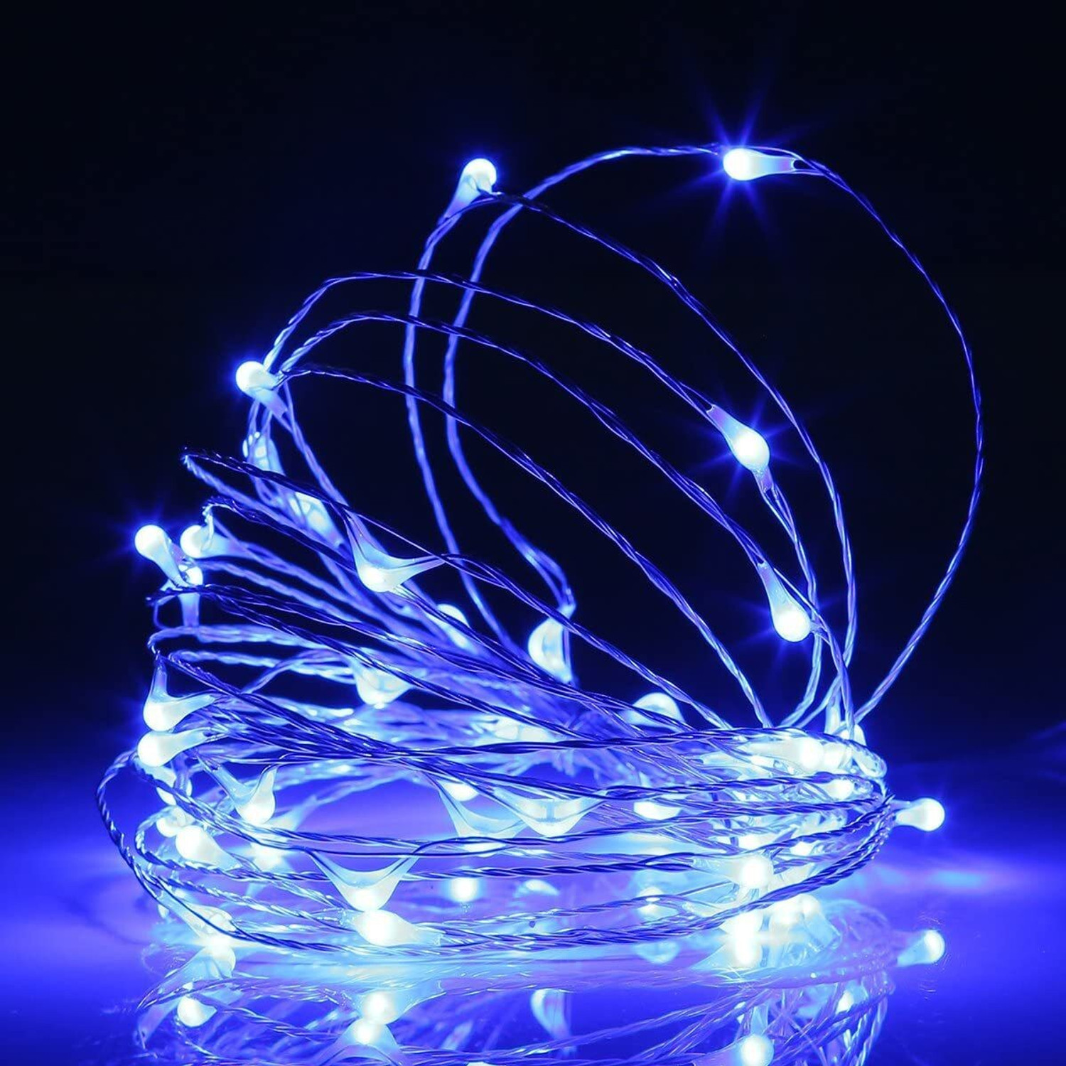 Image of XERGY 100 LEDs 10 m Blue Steady String Rice Lights
