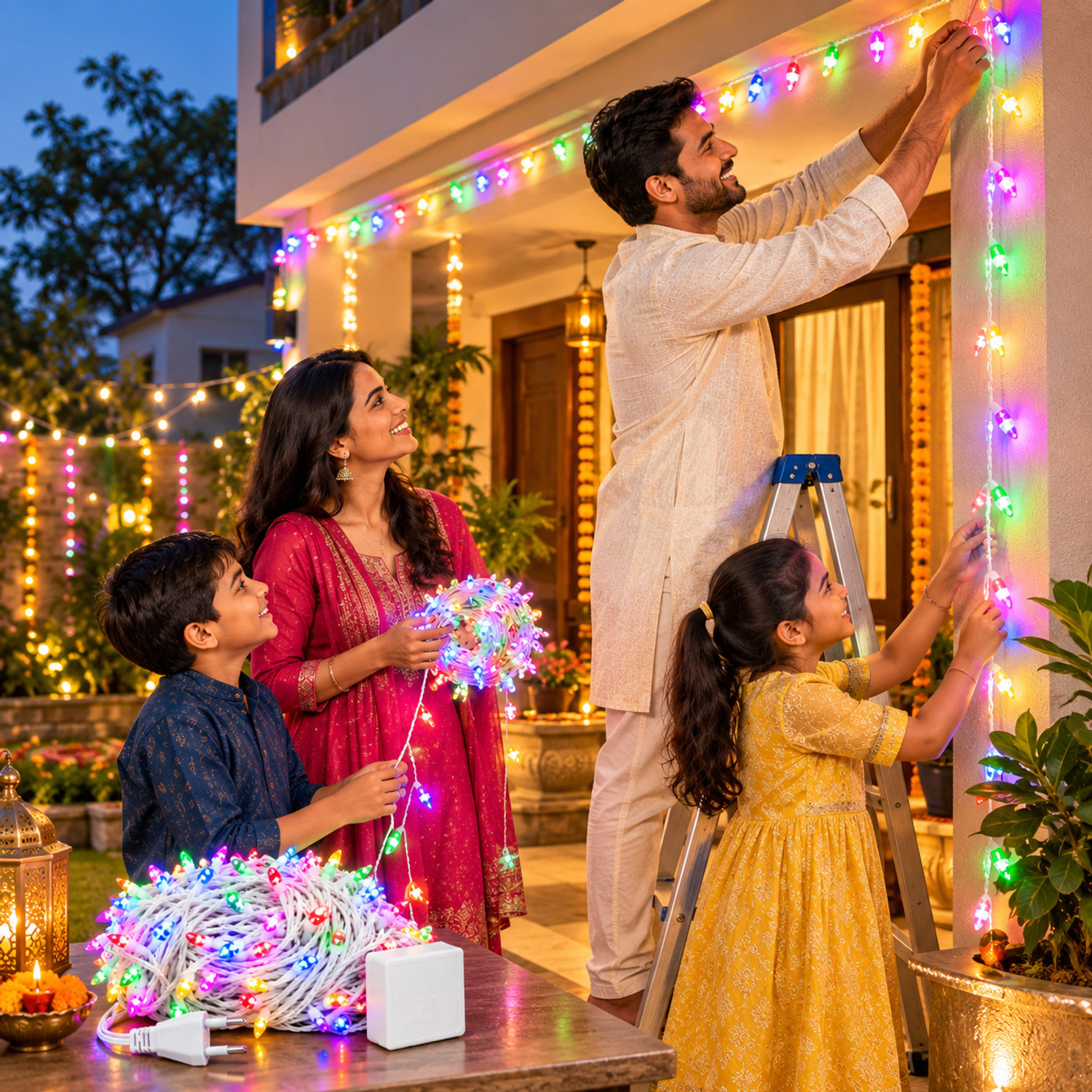 Image of diwalilights 220 LEDs 50 m Multicolor Color Changing, Flickering, Steady String Rice Lights