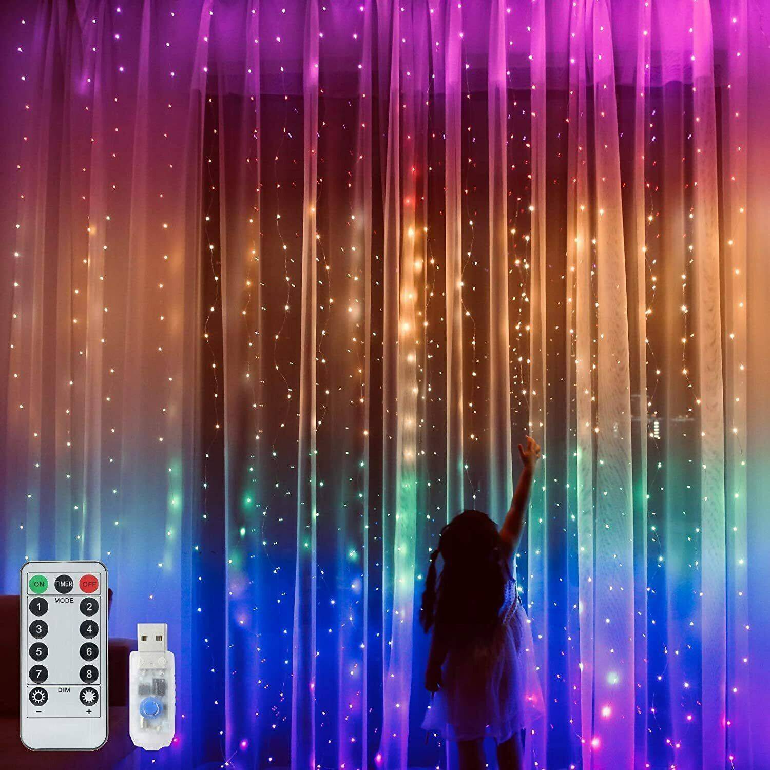 PESCA 300 LEDs 3.66 m Multicolor Flickering, Steady String Rice L