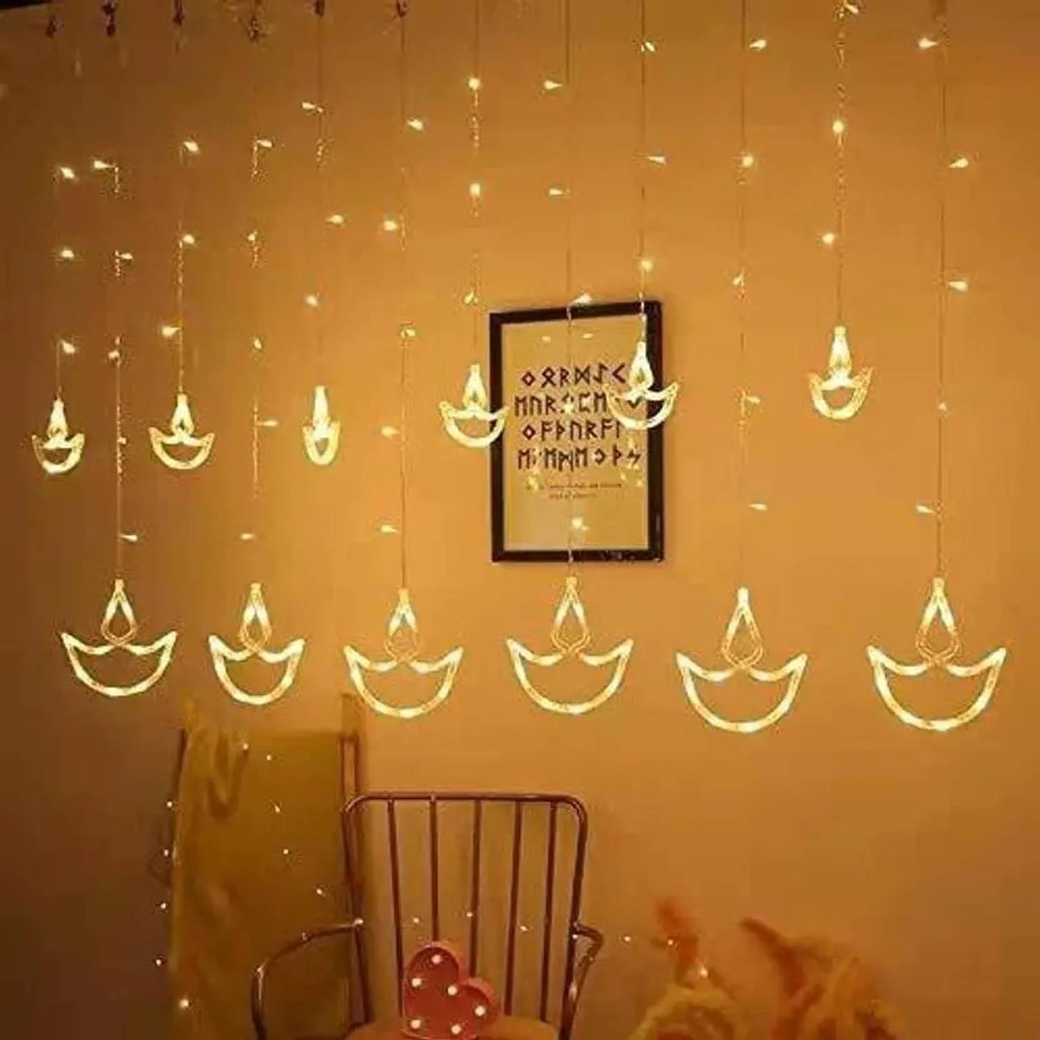 KCS Lite 138 LEDs 2.49 m Gold Steady, Flickering String Rice Ligh