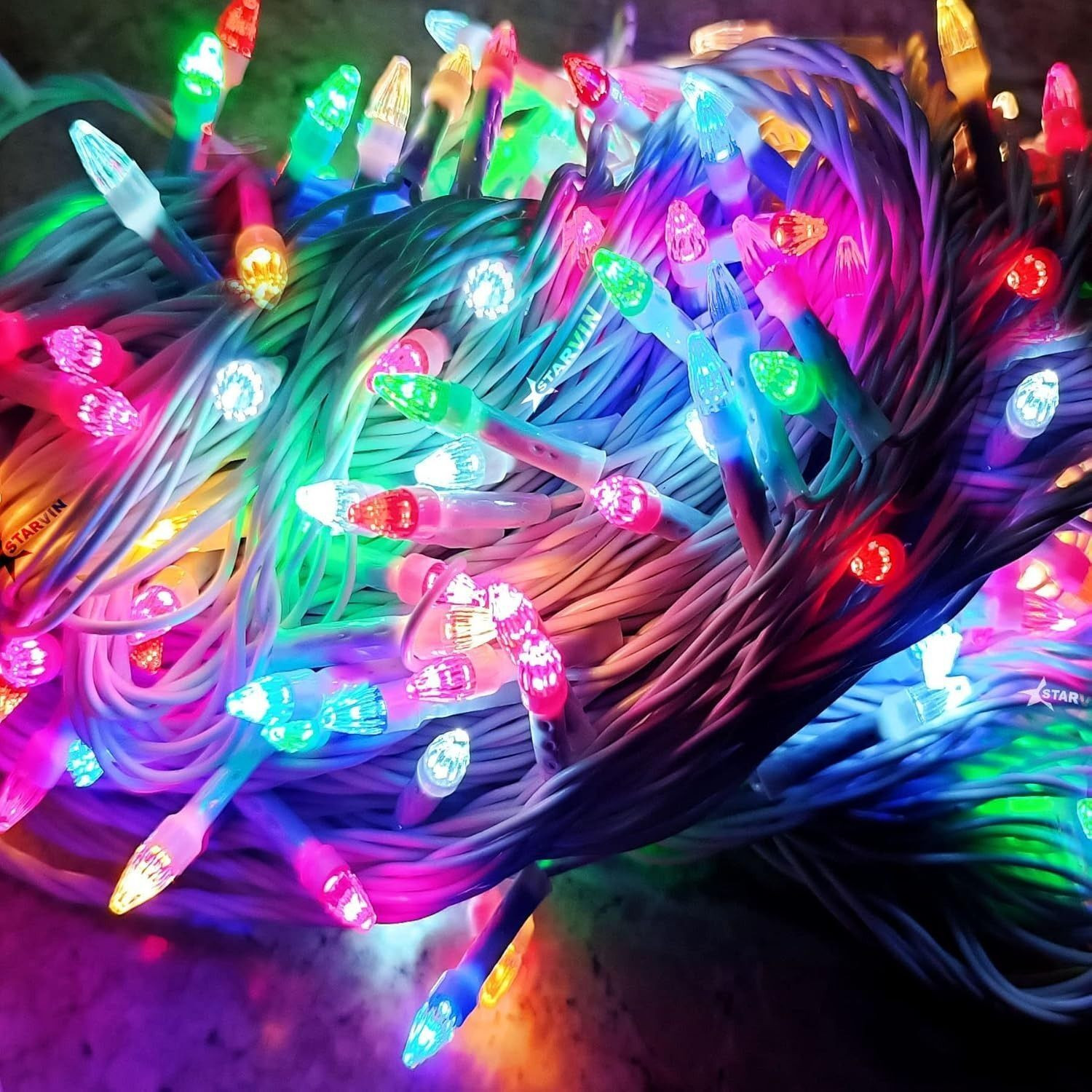 Image of diwalilights 220 LEDs 50 m Multicolor Color Changing, Flickering, Steady String Rice Lights
