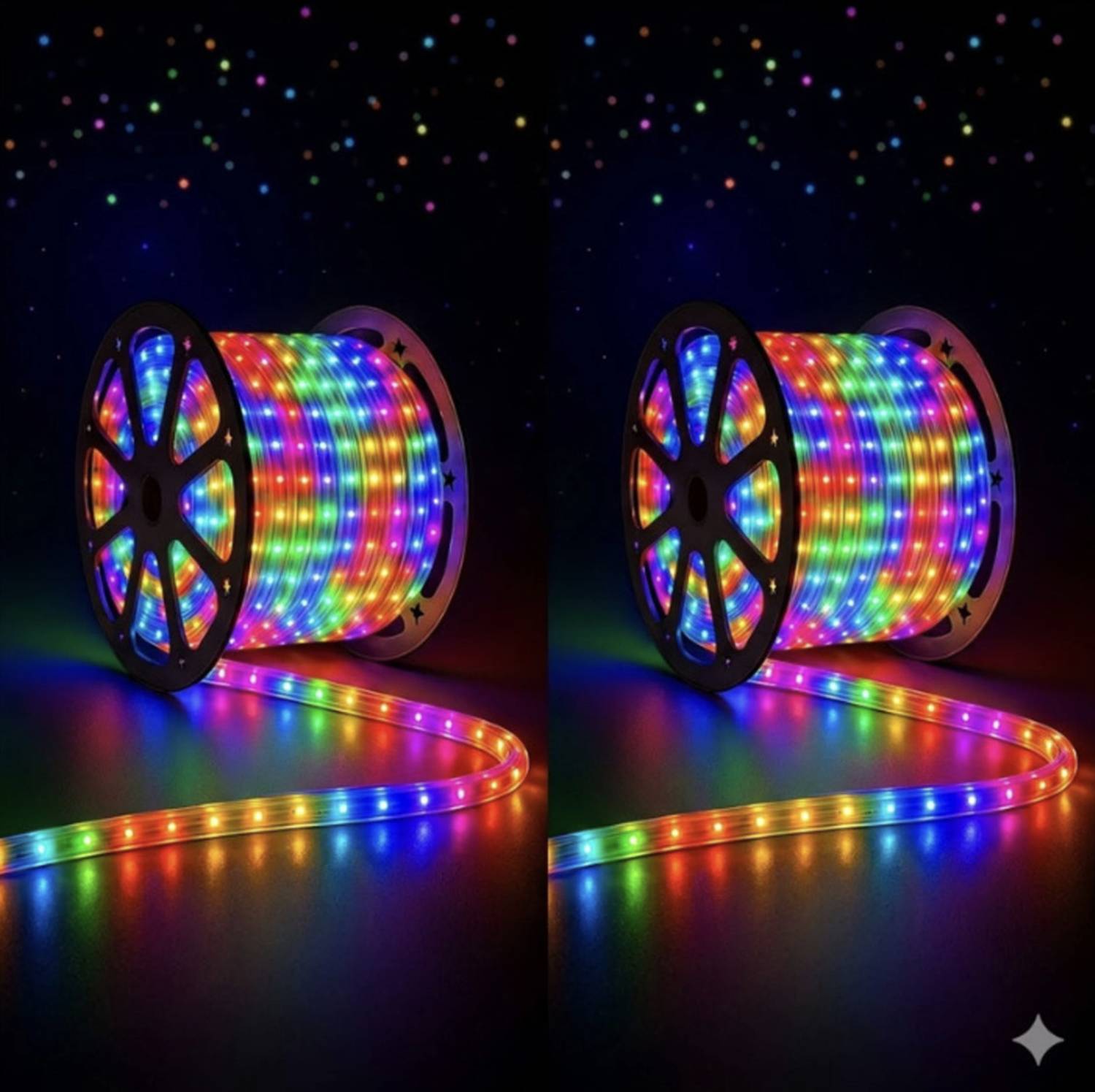 Peafowl Wholesale 1200 LEDs 10 m Multicolor Steady Strip Rice Lights