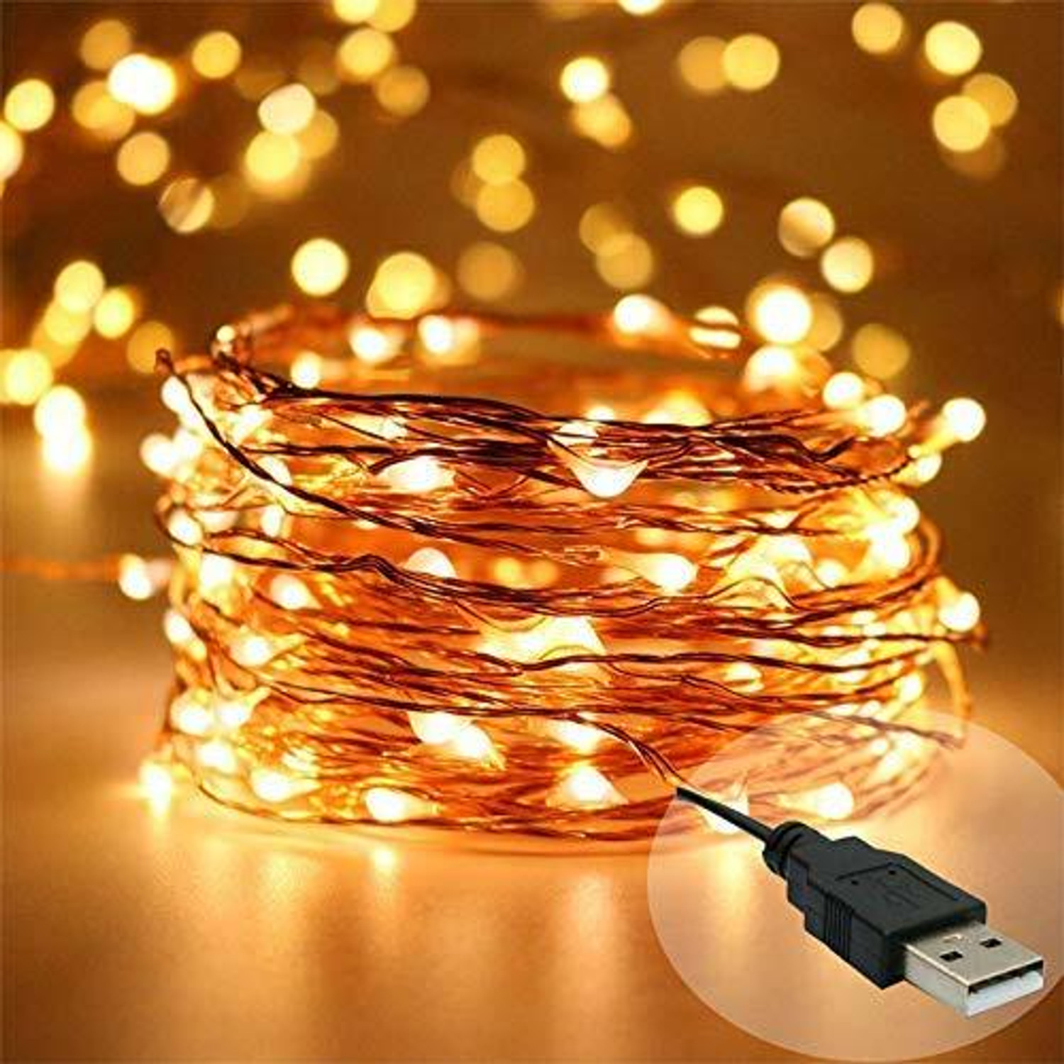 Image of Flipkart SmartBuy 50 LEDs 5 m Yellow Steady String Rice Lights