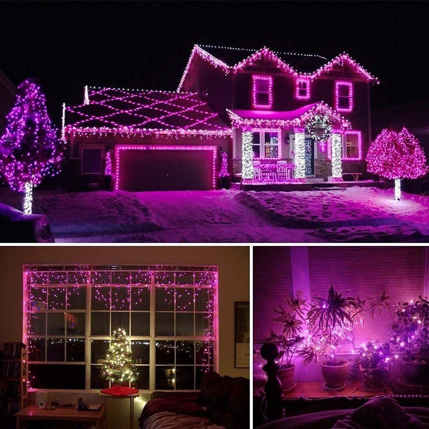 Image of Sayeny 38 LEDs 15 m Pink Steady String Rice Lights