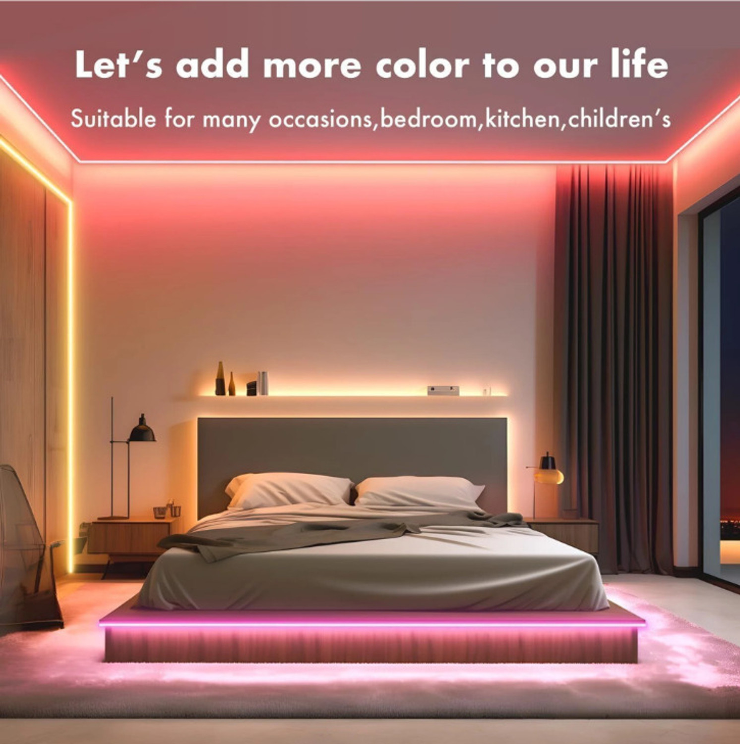 Image of One94Store 300 LEDs 5 m Multicolor Flickering, Color Changing, Steady String Rice Lights