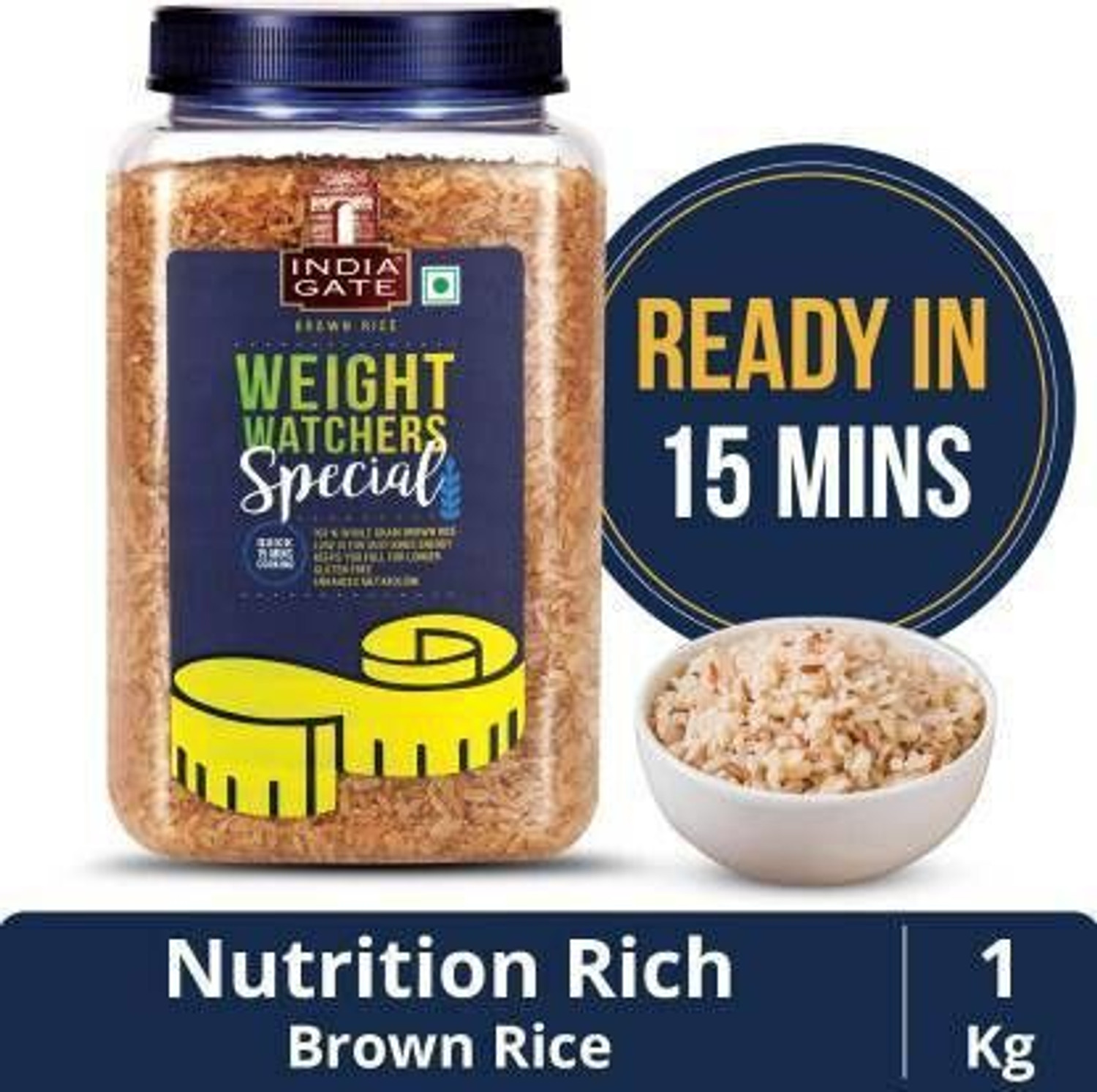 Image of INDIA GATE WEIGHT WATCHERS Brown Basmati Rice (Full Grain, Polished)
