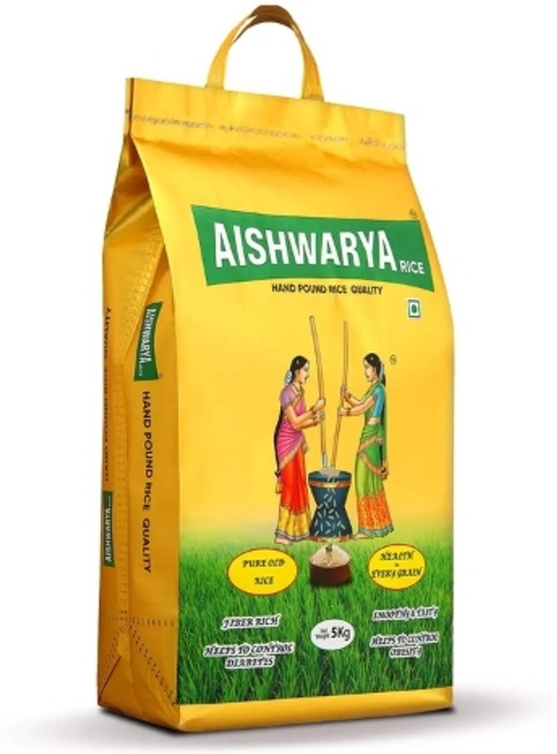 Aishwarya Hand Pound Quality Sona Masoori Raw, Brown Sona Masoori Rice