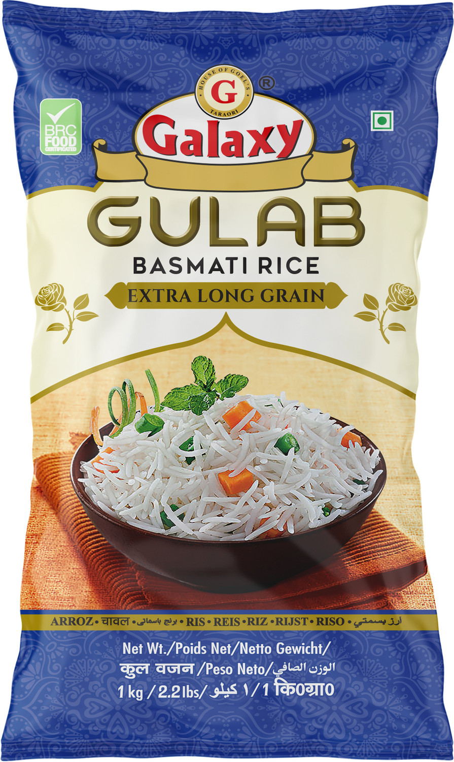 Image of GALAXY Extra Long Grain Basmati Rice - 1 Kg Basmati Rice (Long Grain, Polished)