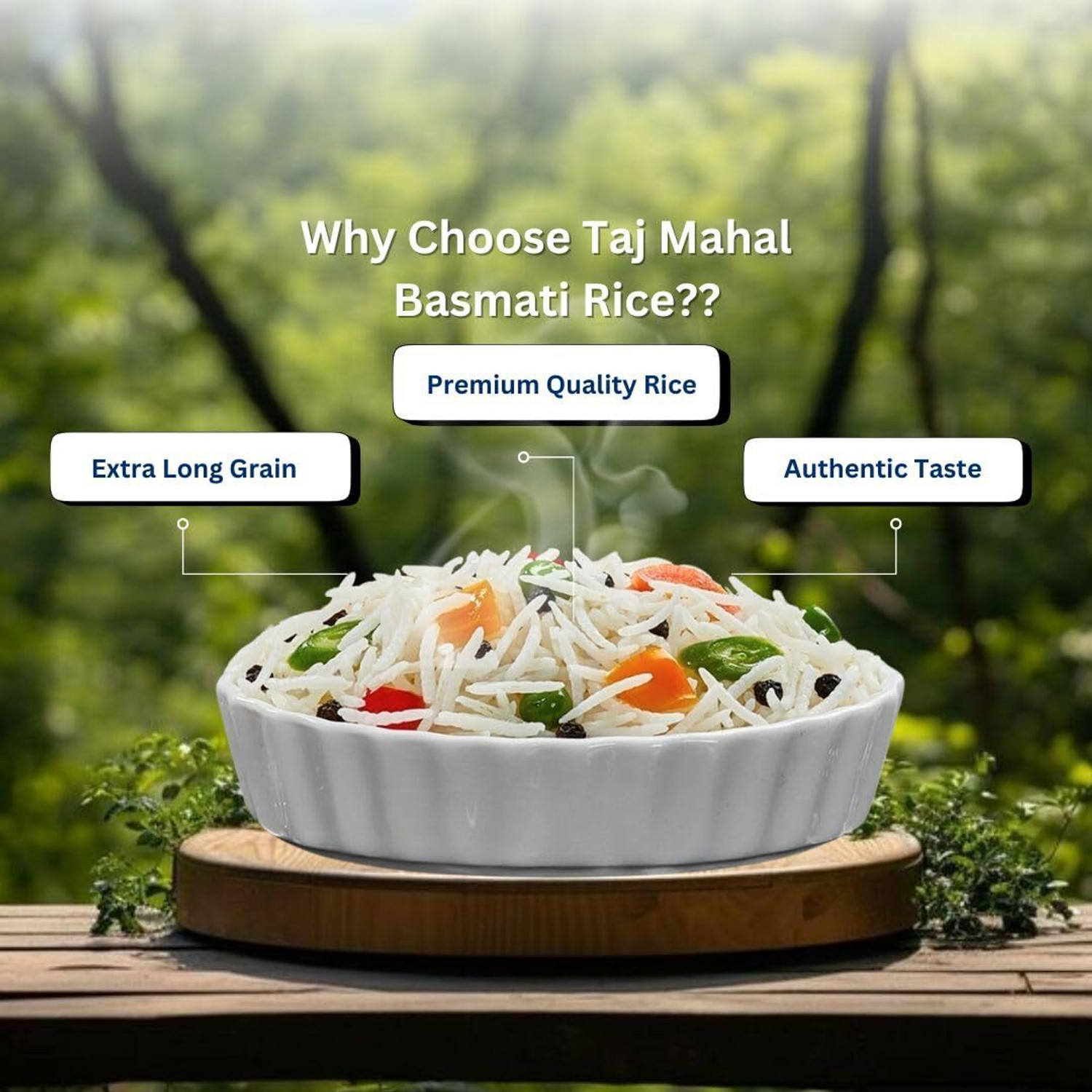 Image of Taj Mahal Fiesta Blue 1kg Basmati Rice (Long Grain, Steam)