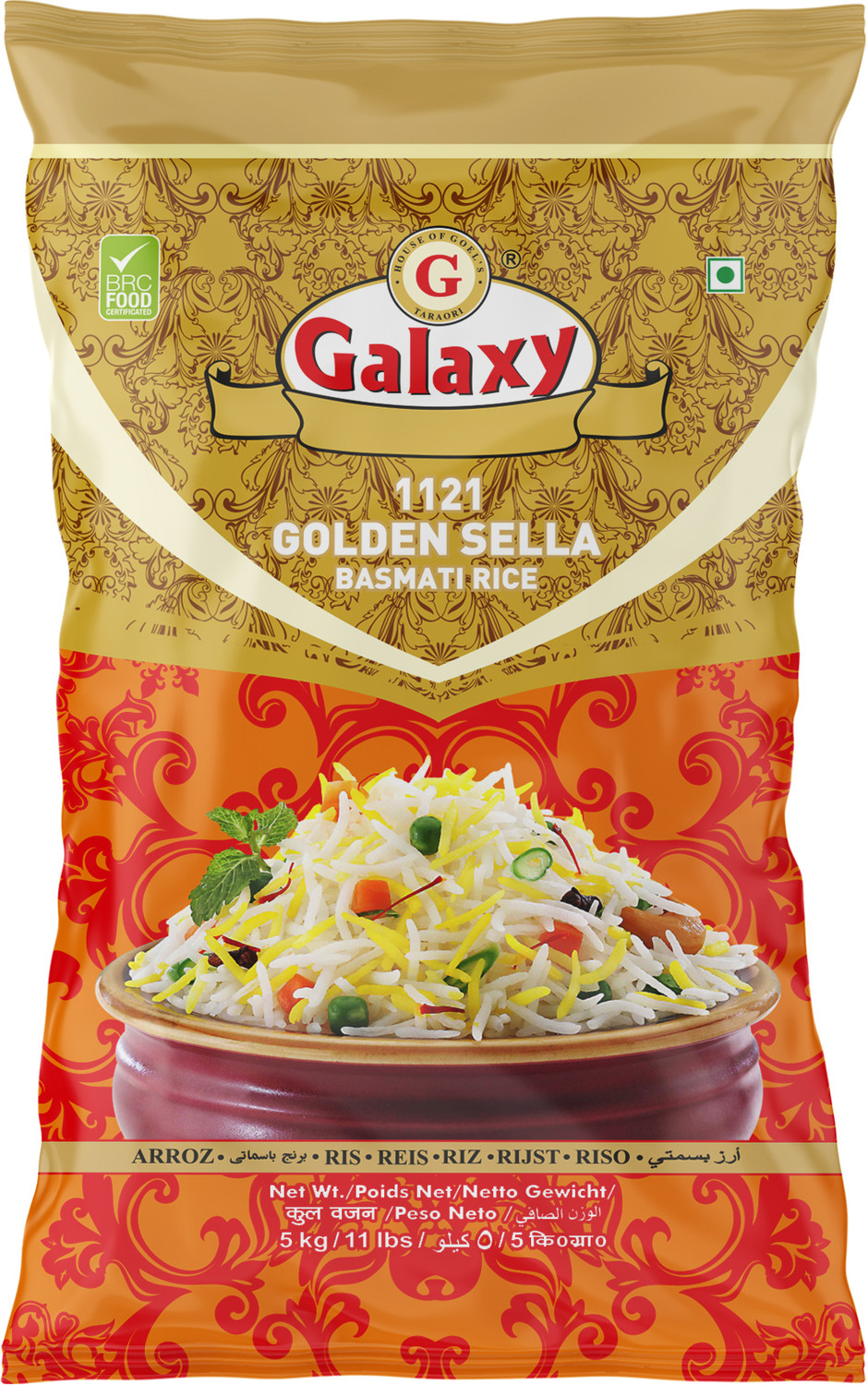 Image of GALAXY 1121 Golden Sella 5 Kg Basmati Rice (Long Grain)