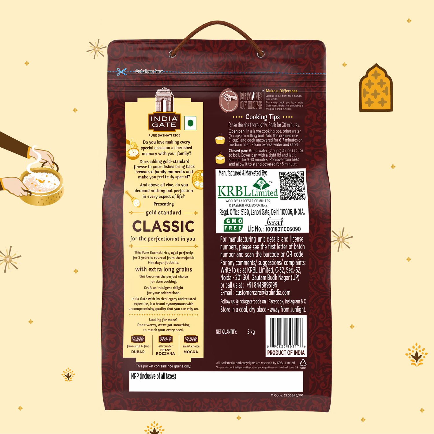 Image of INDIA GATE Gold Standard Classic Basmati Rice (Polished)
