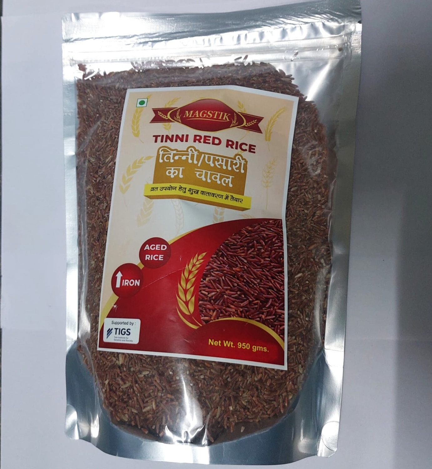 Image of magstik private limited Tinni Pasari Red Wild Rice (Medium Grain, Raw)