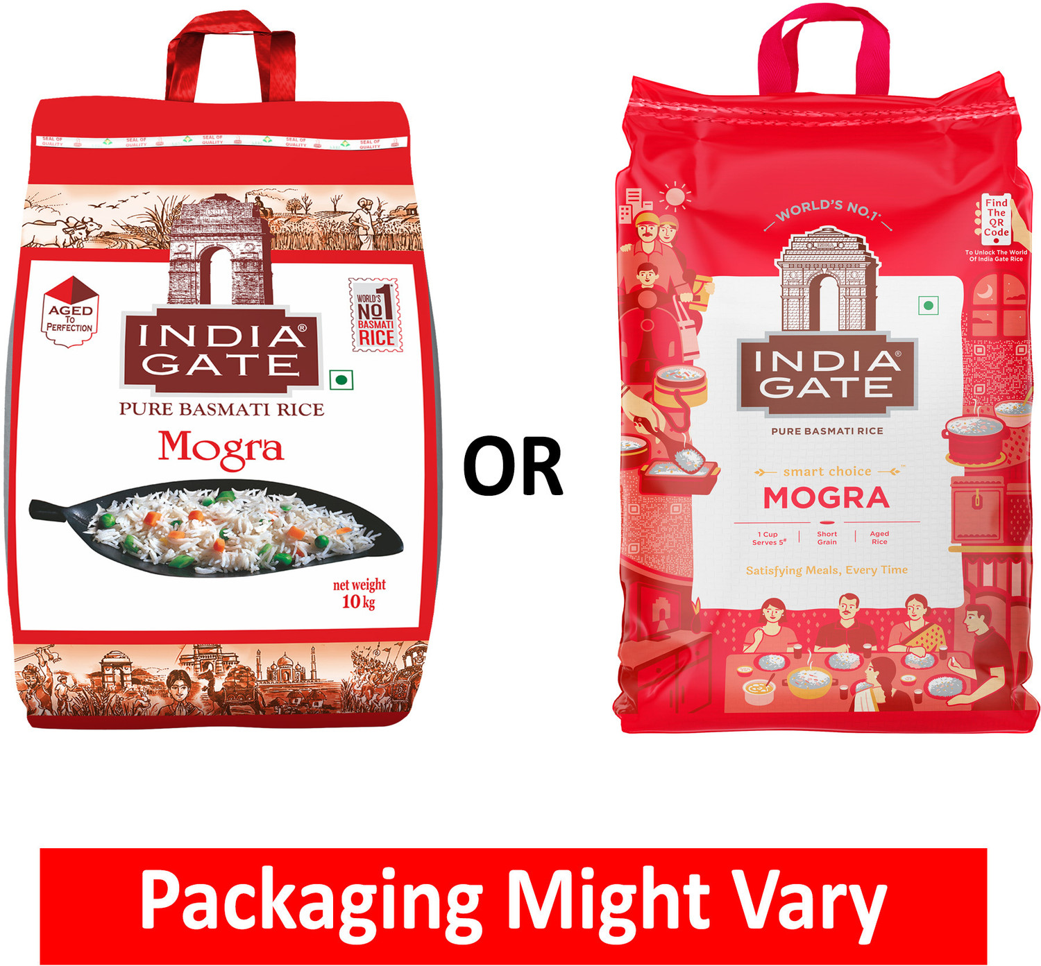 Image of INDIA GATE 1 Cup Serves 5 Mogra | Aged Rice | Smart Choice Basmati Rice (Polished)