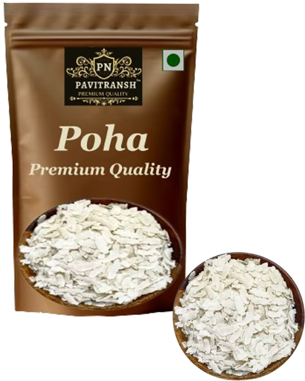 Image of pavitransh Organic Poha | Flattened Rice | Gluten-Free, Non-GMO | Healthy Breakfast Poha Poha (Full Grain, Raw)