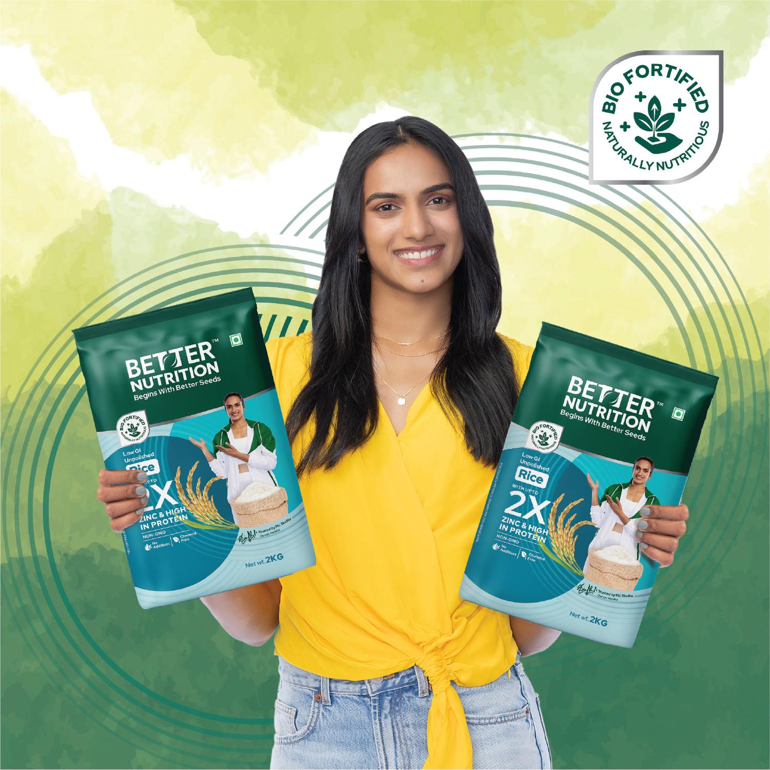 Image of Better Nutrition Biofortified Rice: Rich in Iron, Zinc & Protein | 100% Natural | 2+2 kg Everyday Rice (Medium Grain, Unpolished)