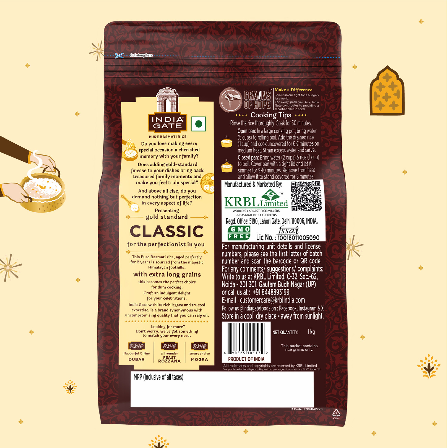Image of INDIA GATE Gold Standard Classic Basmati Rice (Long Grain, Polished)