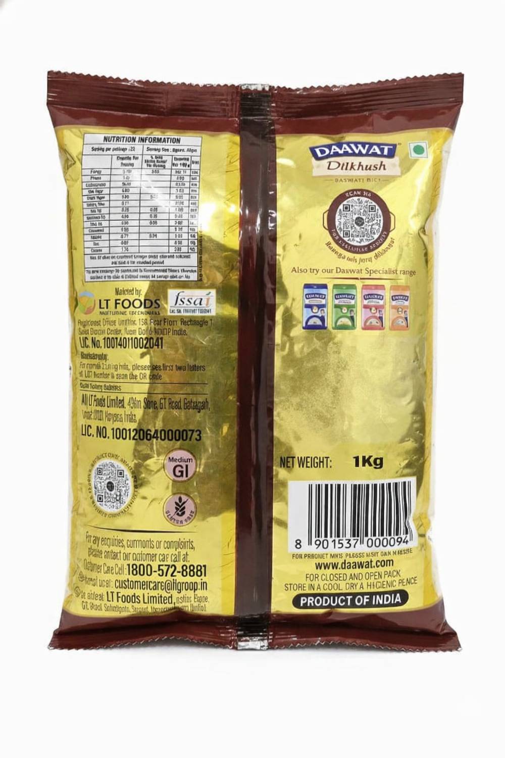 Daawat Dilkhush Basmati Rice 1kg - Image 2