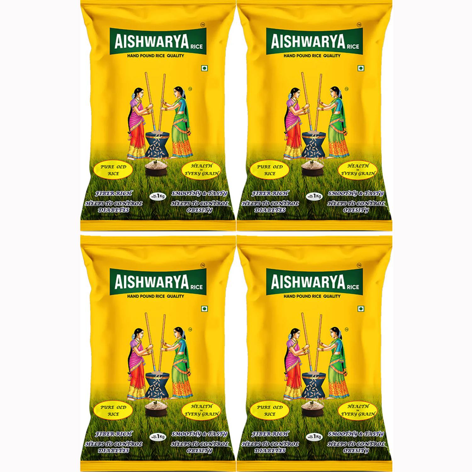 Aishwarya hand pound rice Brown Raw Rice (Medium Grain, Unpolished)