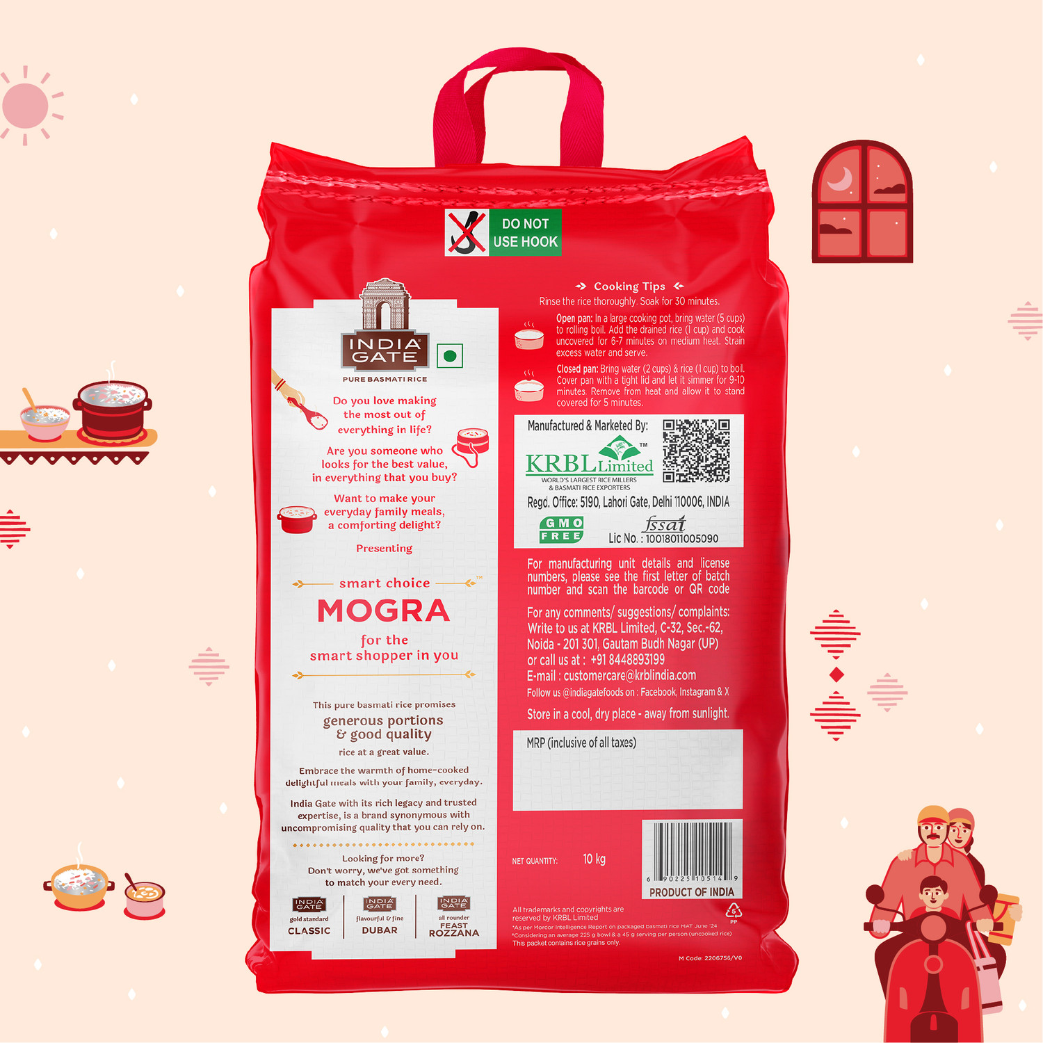 Image of INDIA GATE 1 Cup Serves 5 Mogra | Aged Rice | Smart Choice Basmati Rice (Polished)
