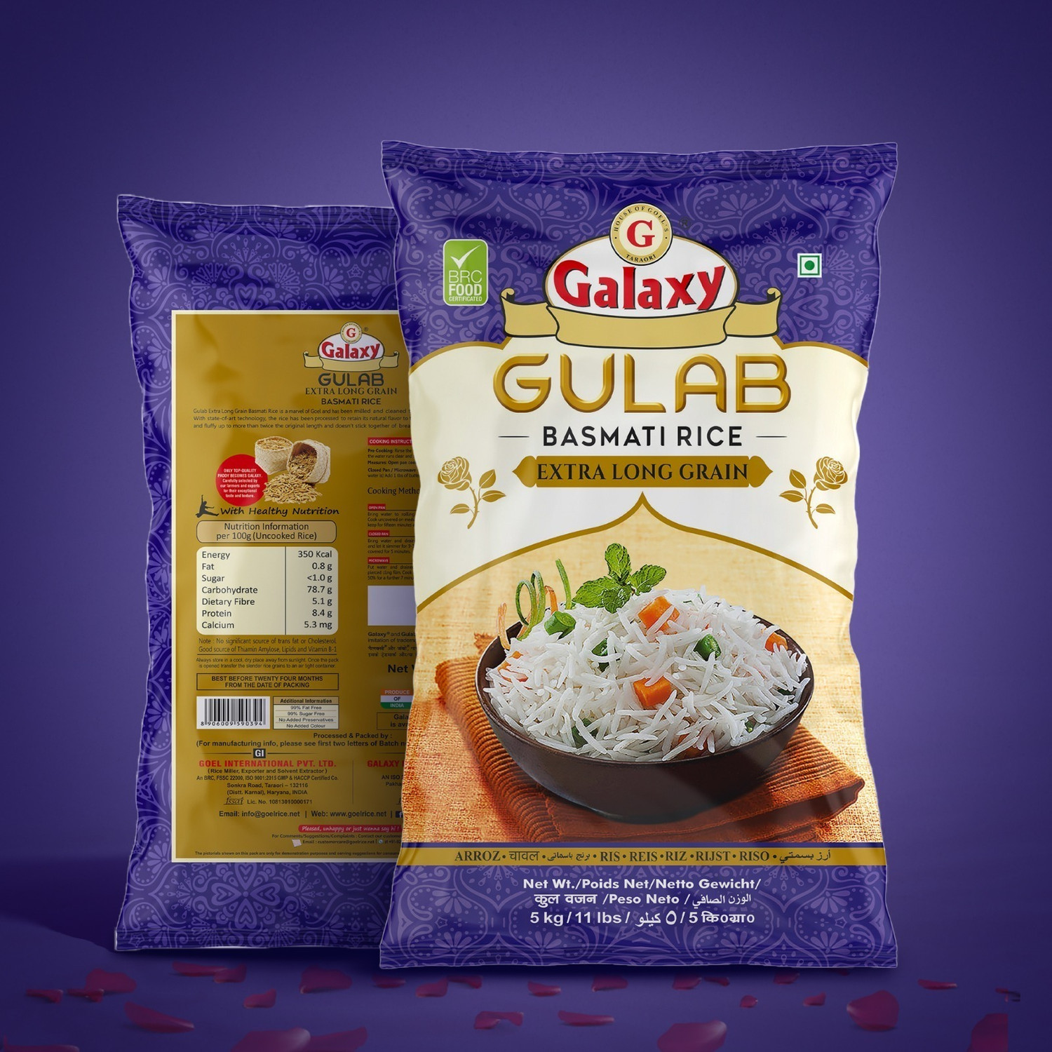 Image of GALAXY Extra Long Grain Basmati Rice - 1 Kg Basmati Rice (Long Grain, Polished)