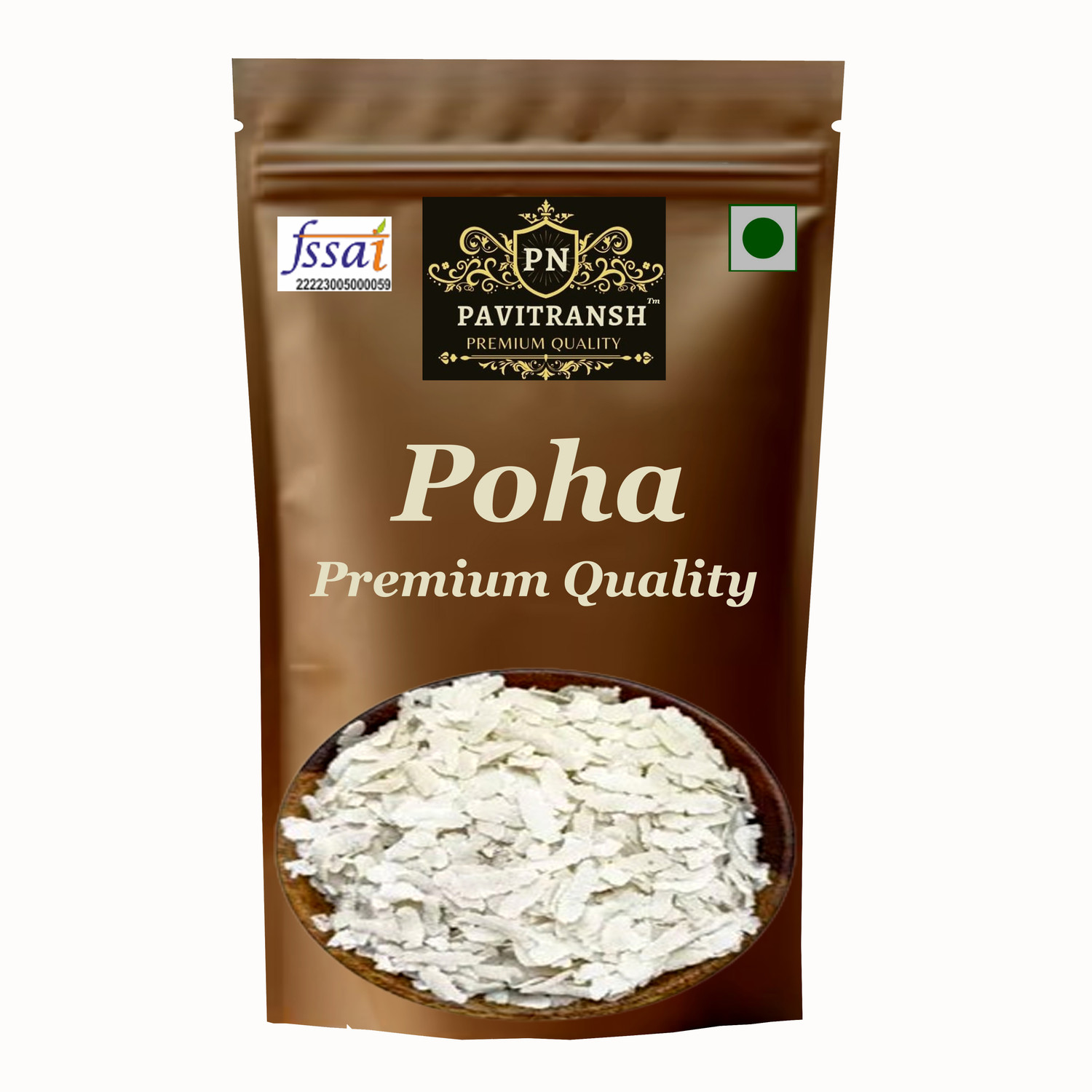 Image of pavitransh Organic Poha | Flattened Rice | Gluten-Free, Non-GMO | Healthy Breakfast Poha Poha (Full Grain, Raw)