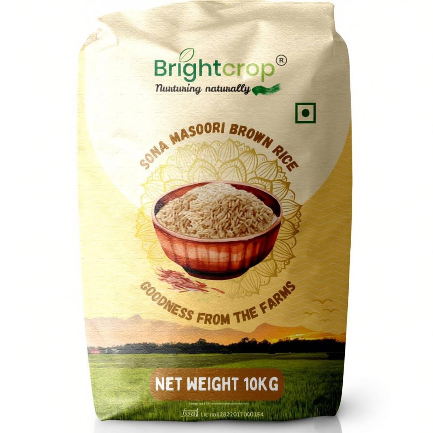 organics food market Brown Rice [No added color or flavor, Organic, Low GI] Brown Sona Masoori Rice (Medium Grain, Unpolished)