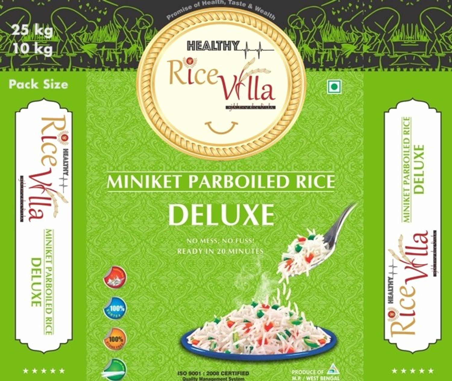 Image of Healthy Rice Villa Miniket Rice Deluxe 10Kg Minicate Rice (Medium Grain, Parboiled)