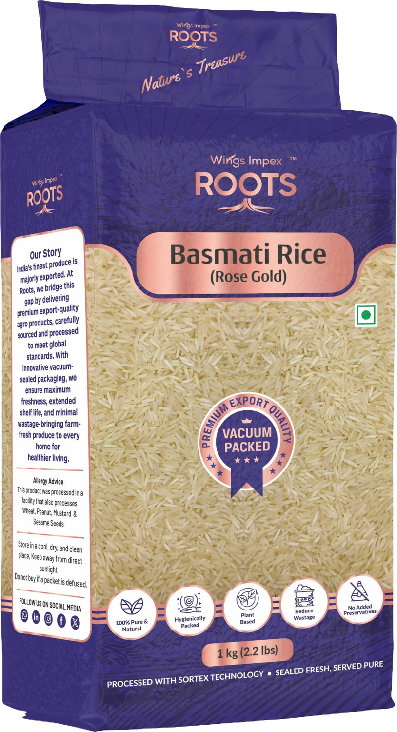 Image of wings impex roots Roots Basmati Rice Rose Gold Basmati Rice (Long Grain)