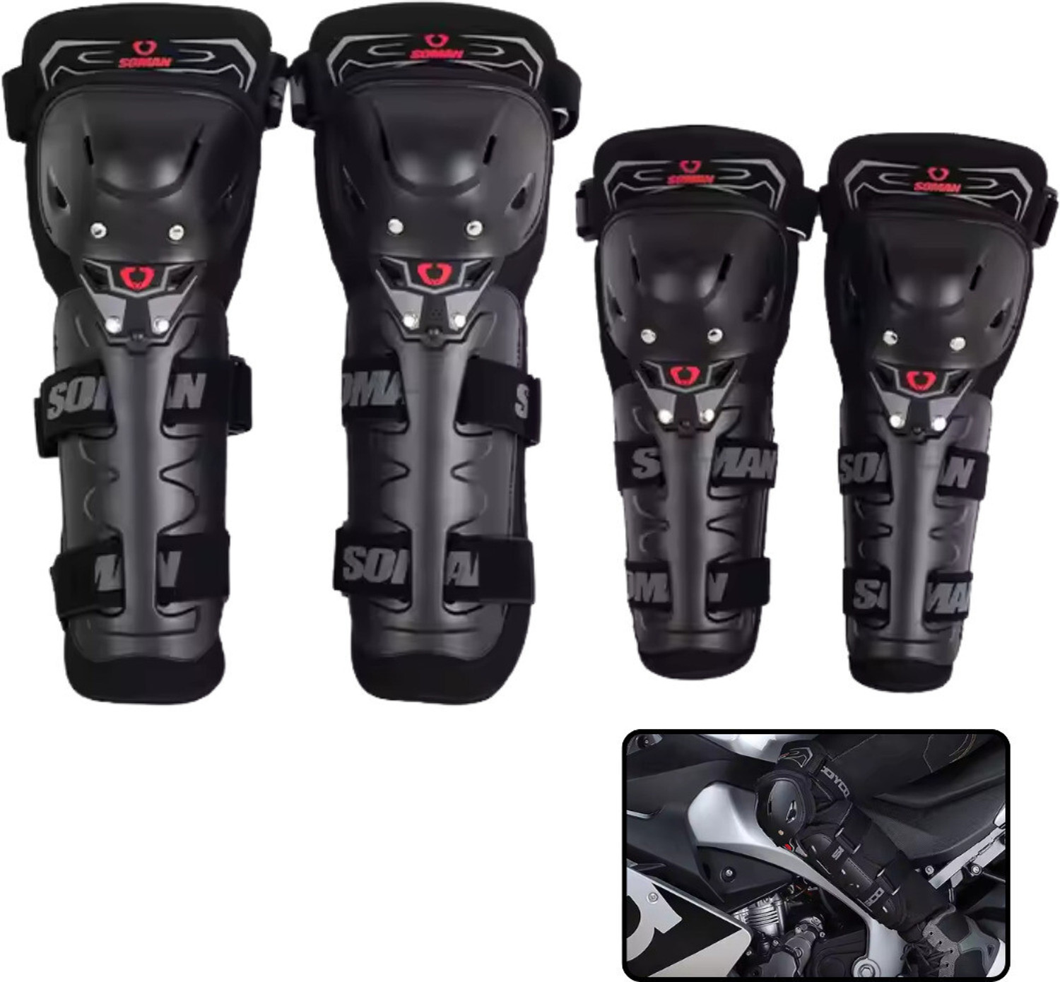 Image of AutoPowerz K11- Adjustable Knee and Elbow Guard Elbow Guard, Knee Guard Free Black