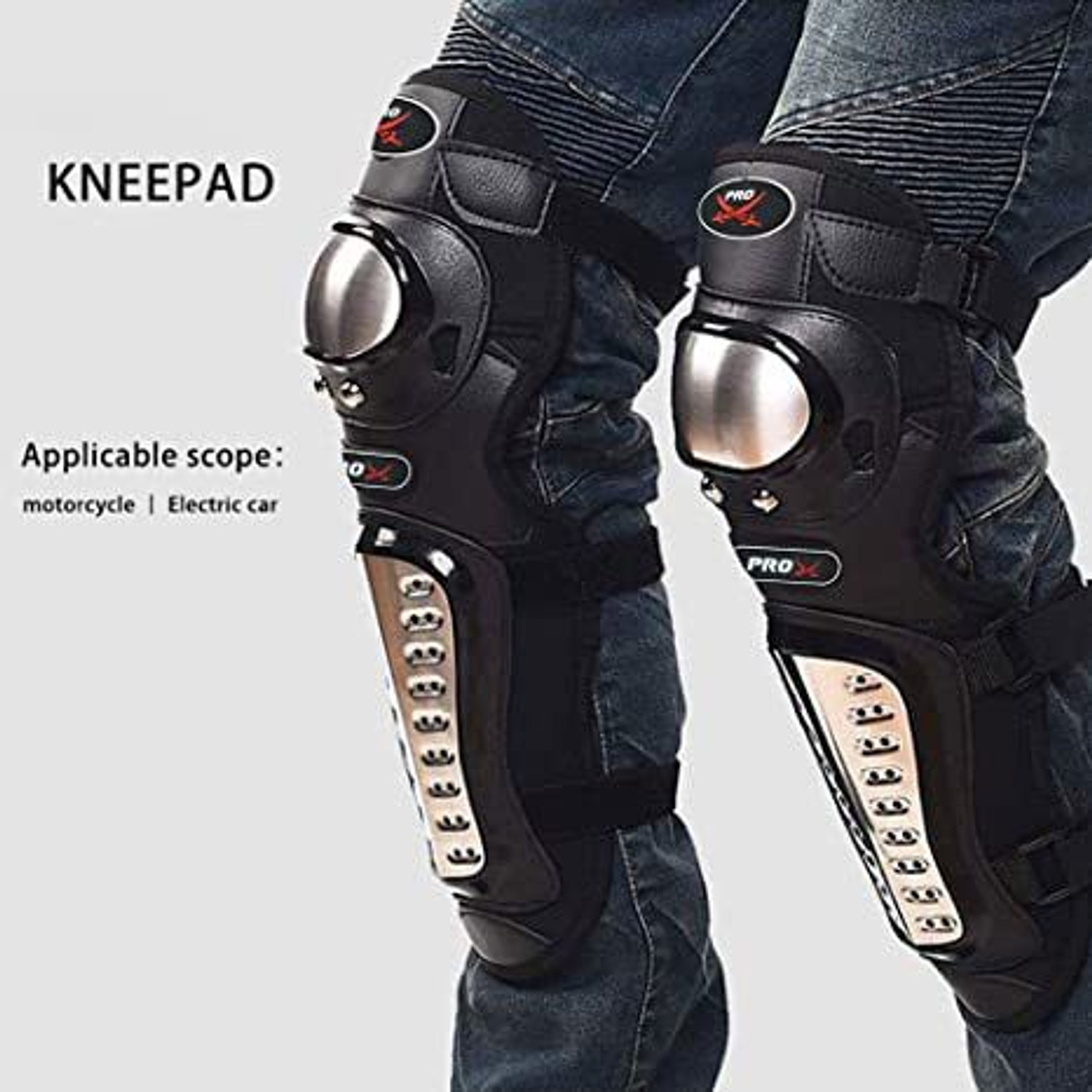 Image of ACCESSOREEZ Knee Guard, Elbow Guard Free Black, Silver