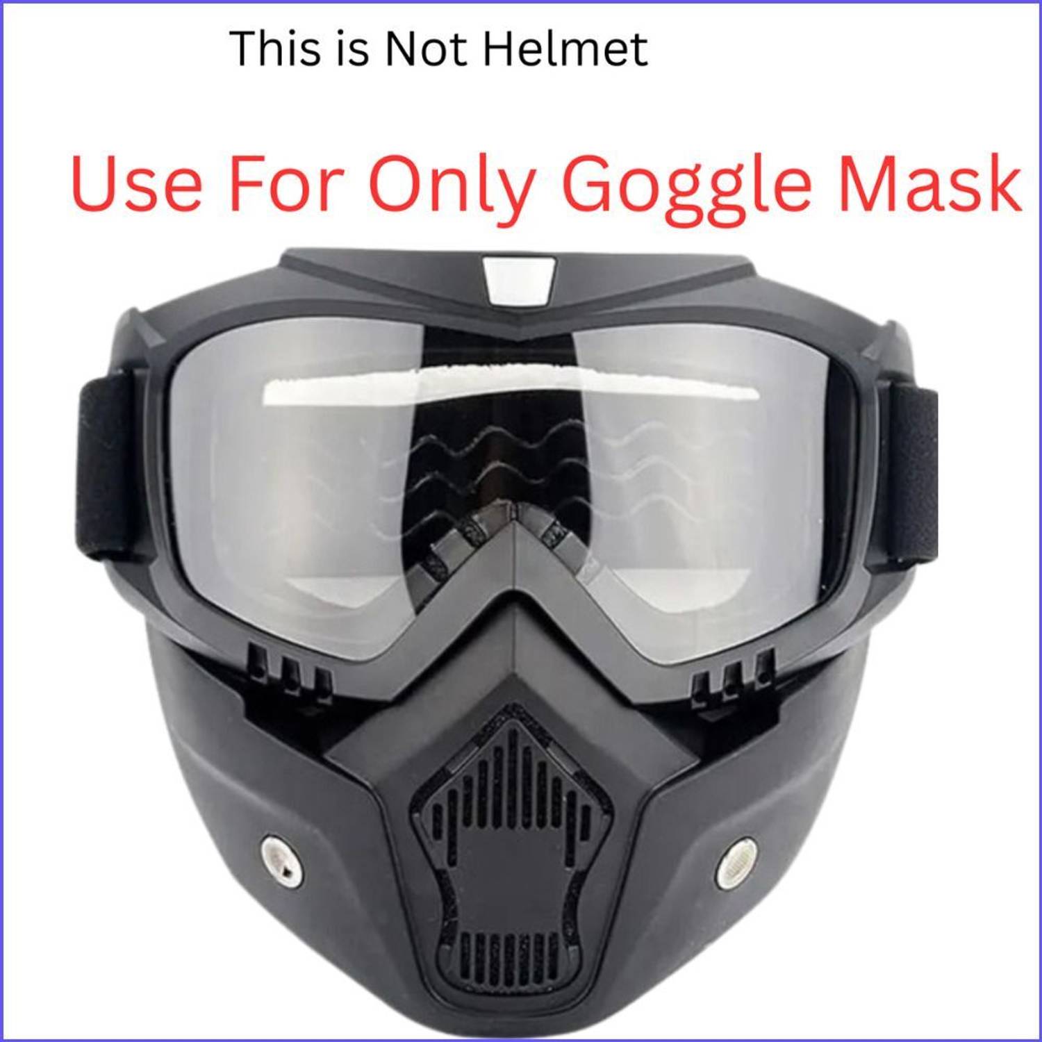 AMRIO 100% Goggle Face Mask Anti Scratch UV Protective Face Mask Motorbike maks(white) Insert Free White