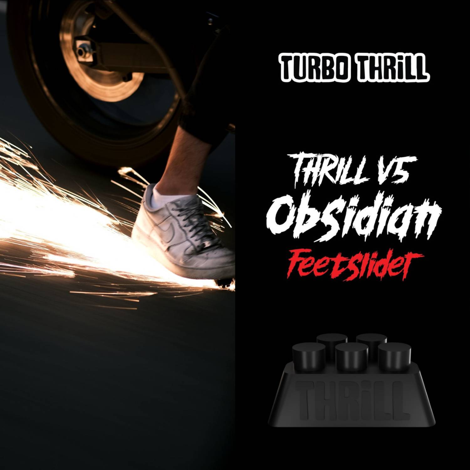 Turbo Thrill V5 Obsidian Feet Slider for Bikers - Image 1