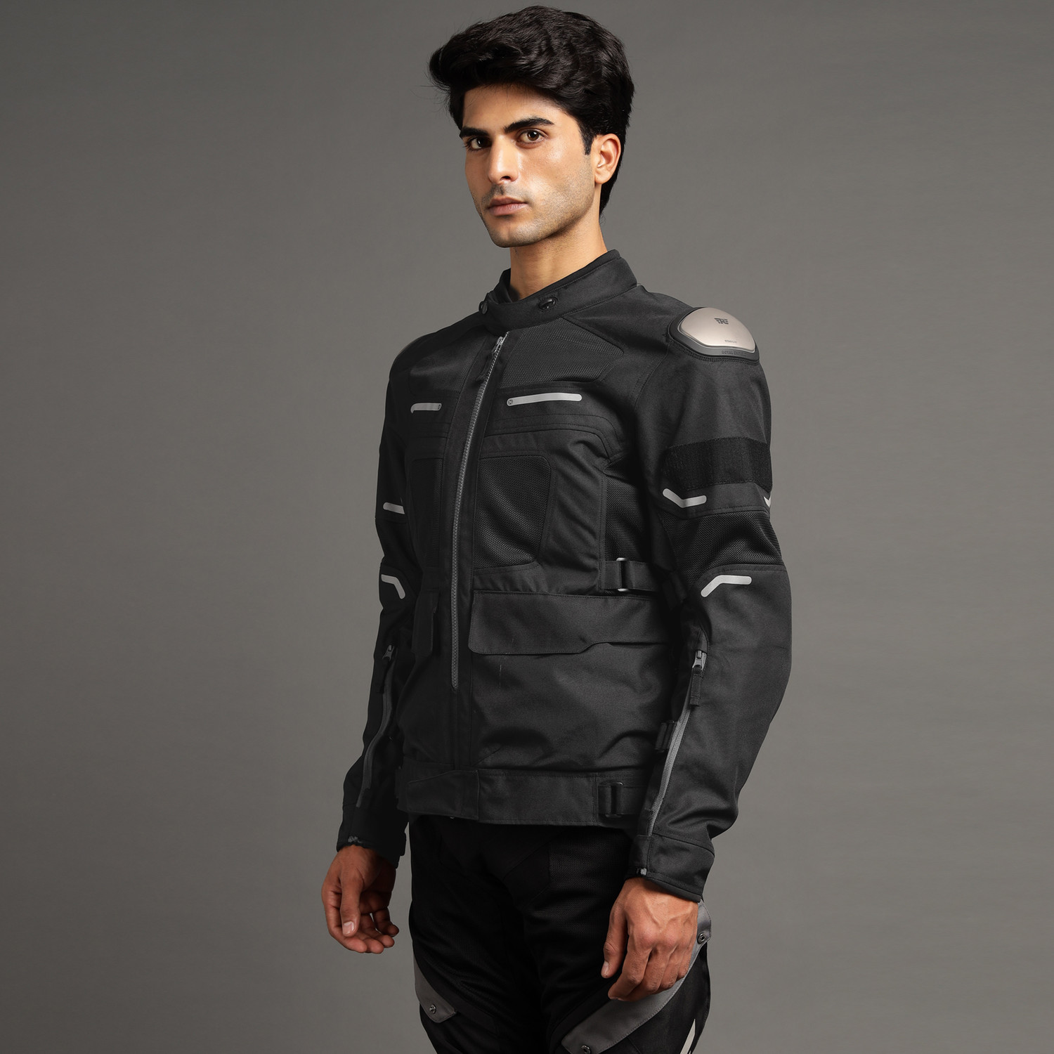 Image of Royal Enfield CrossRoader | Shoulder, Elbow, Chest, Back Armour |Titanium Slider | Rain Liner Riding Protective Jacket