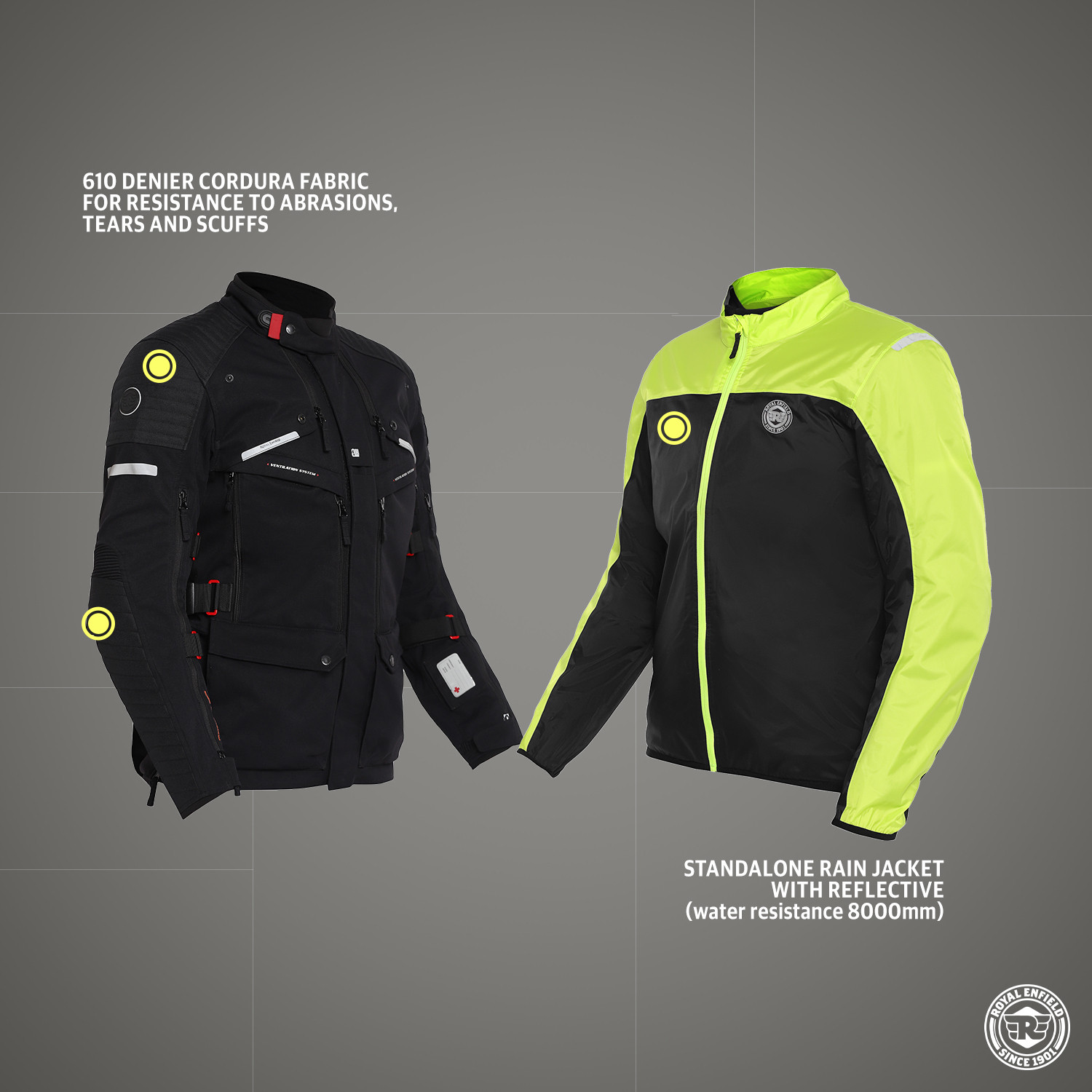 Image of Royal Enfield Nirvik V2 Two Layered with Chest, Back, Shoulder & Elbow Armours and Rain Jacket Riding Protective Jacket