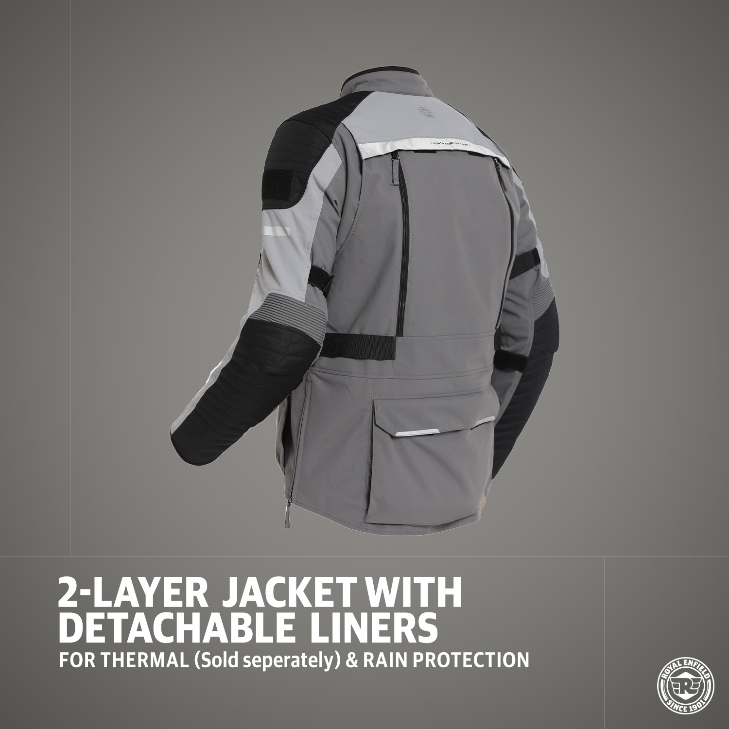 Image of Royal Enfield Nirvik V2 Two Layered with Chest, Back, Shoulder & Elbow Armours and Rain Jacket Riding Protective Jacket