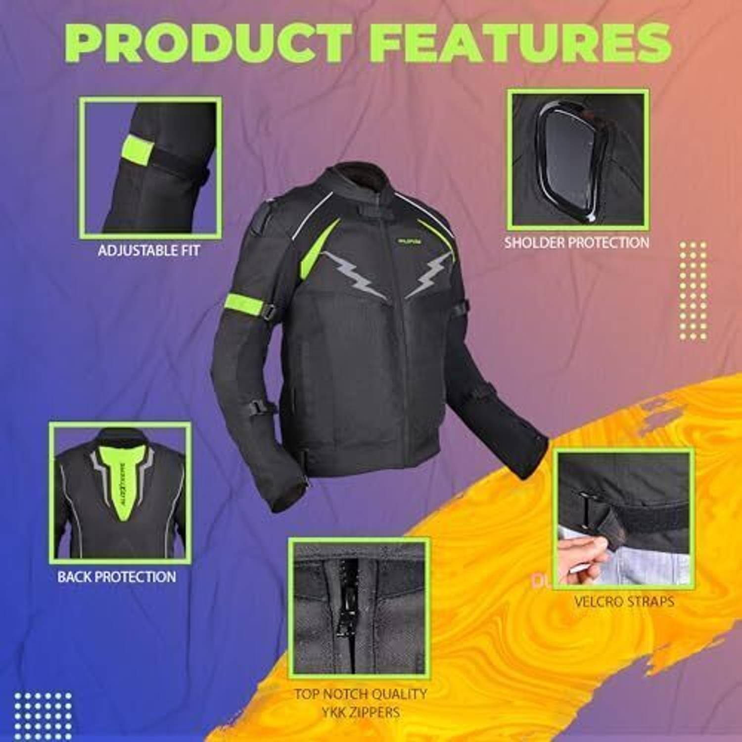 ALLEXTREME WILDFIRE-B/NG-XL Riding Protective Jacket Price in