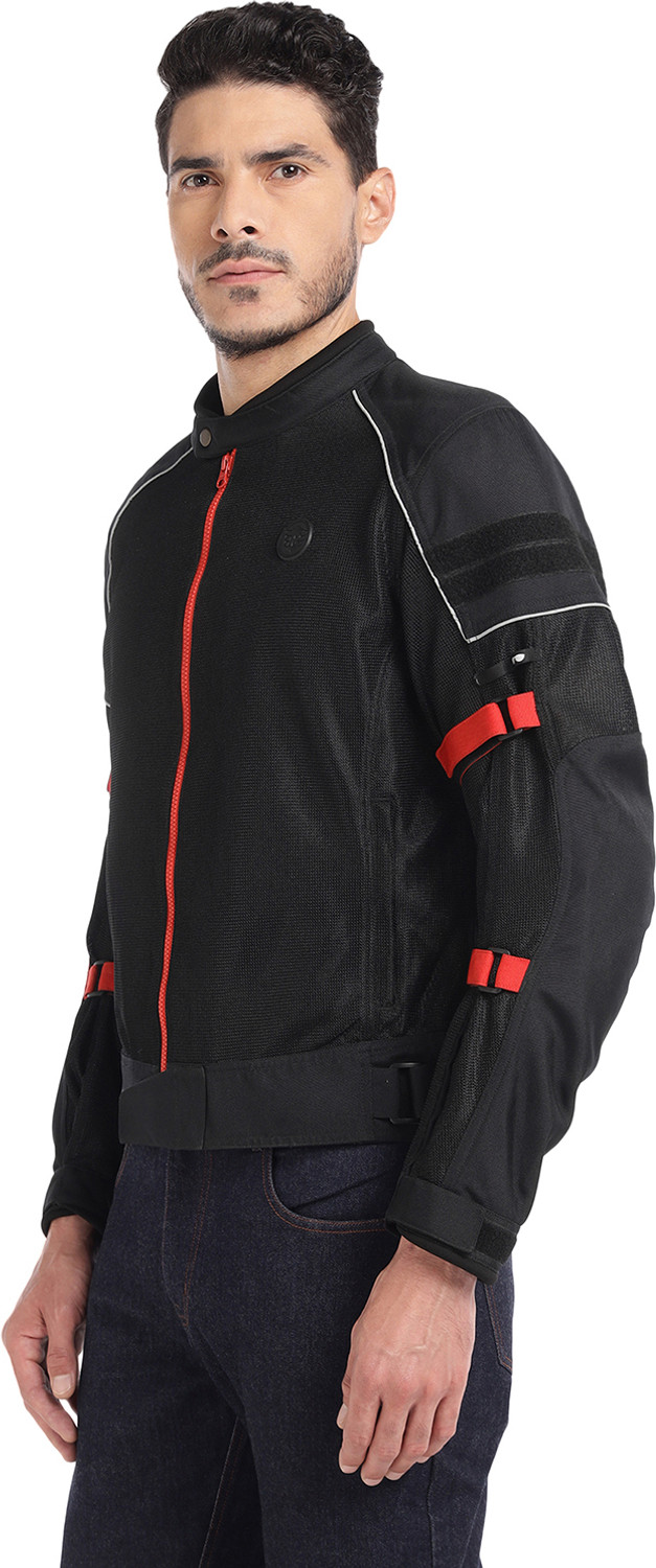 Image of Royal Enfield Streetwind V3 Riding Protective Jacket RRGJRA220308 Riding Protective Jacket (Black, Red, M)