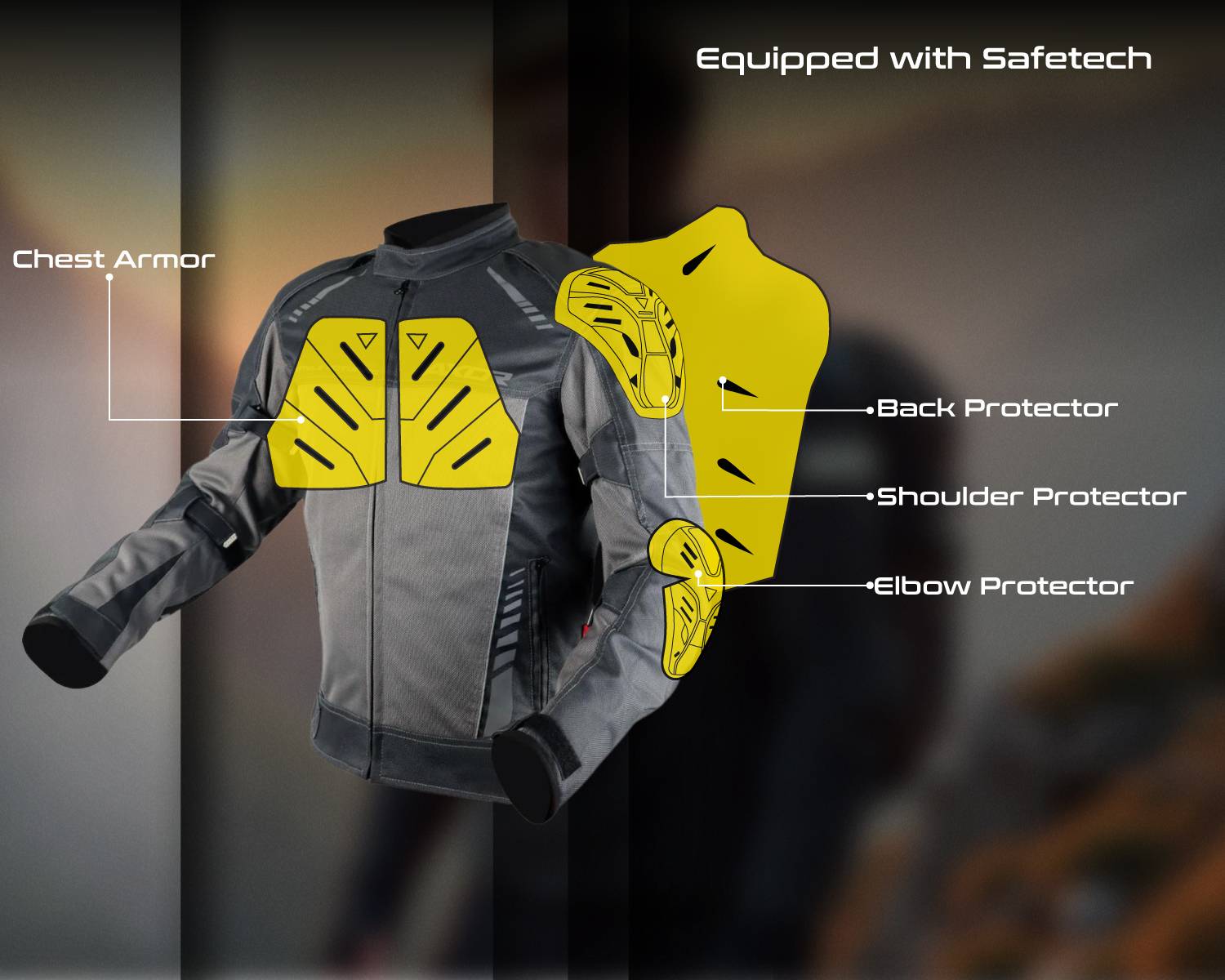 Axor AXR-NIMBUZ-GR-S Riding Protective Jacket Gray - Image 5