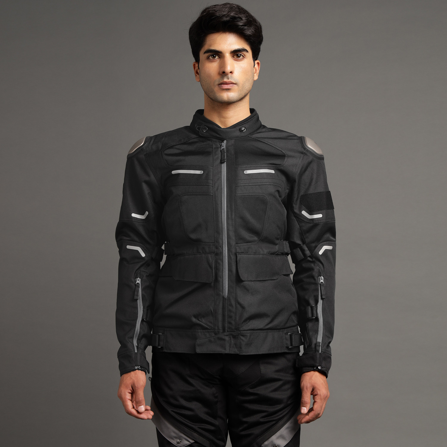 Image of Royal Enfield CrossRoader | Shoulder, Elbow, Chest, Back Armour |Titanium Slider | Rain Liner Riding Protective Jacket
