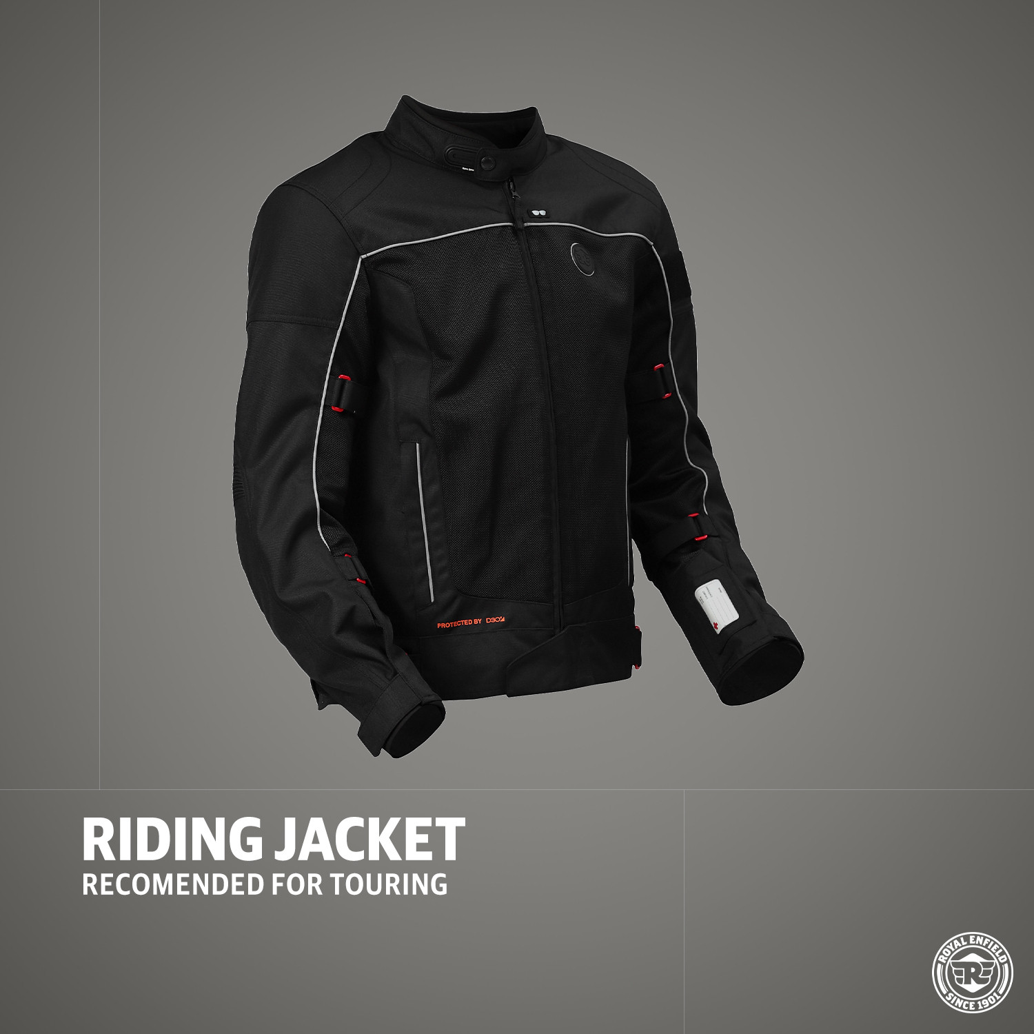 Image of Royal Enfield Explorer V4 Riding Jacket with Back, Shoulder & Elbow Armors and Rain Jacket Riding Protective Jacket