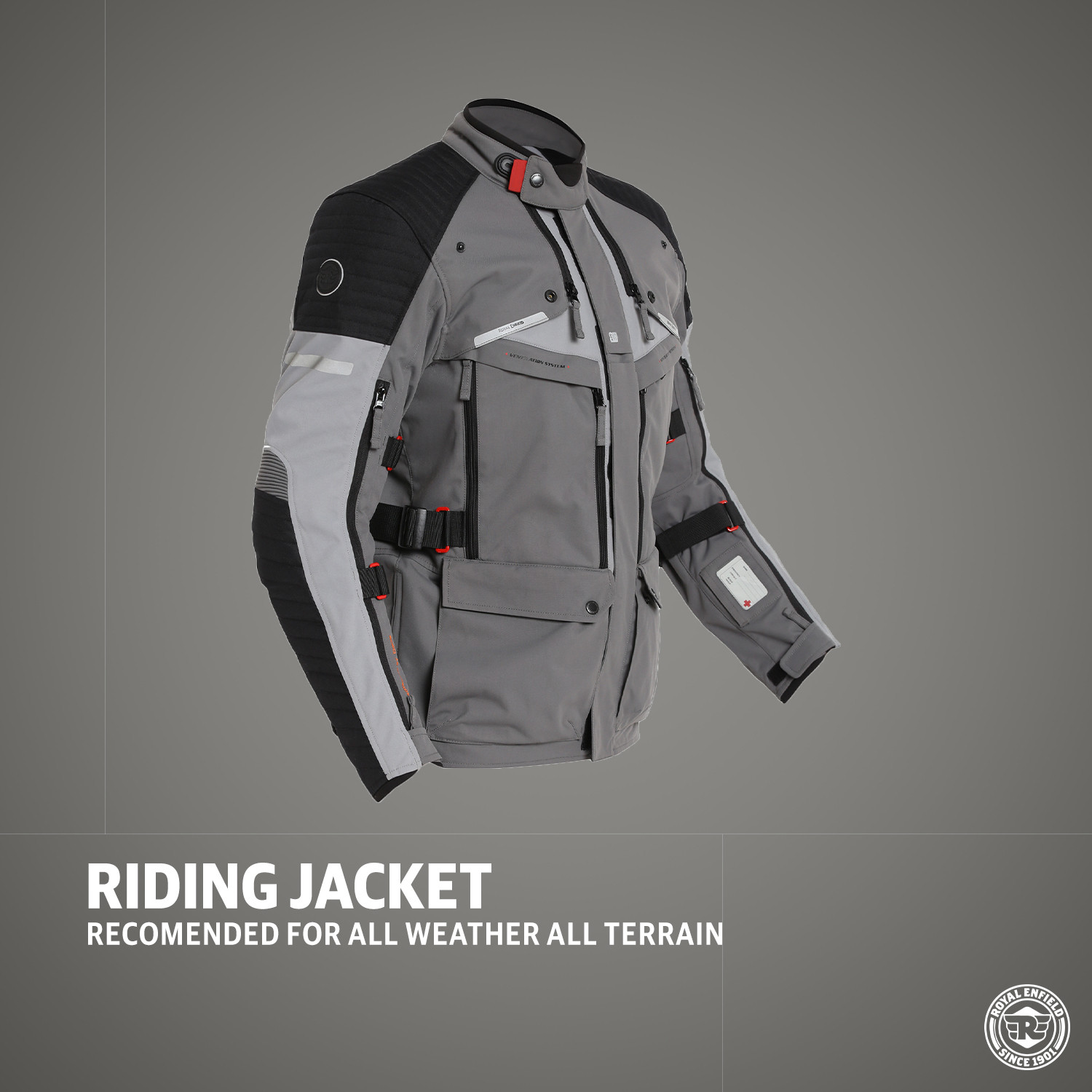Image of Royal Enfield Nirvik V2 Two Layered with Chest, Back, Shoulder & Elbow Armours and Rain Jacket Riding Protective Jacket