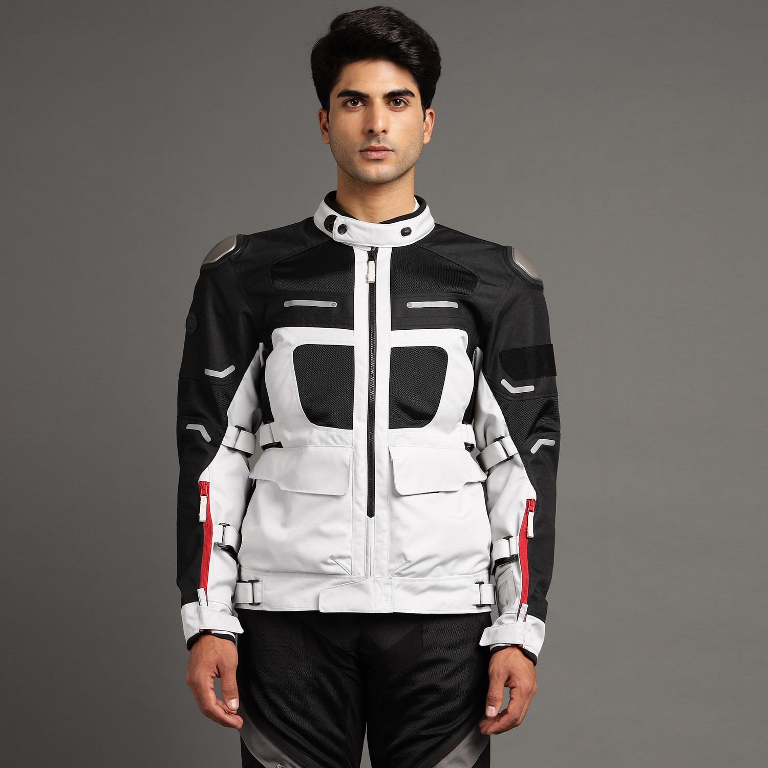 Image of Royal Enfield CrossRoader | Shoulder, Elbow, Chest, Back Armour |Titanium Slider | Rain Liner Riding Protective Jacket
