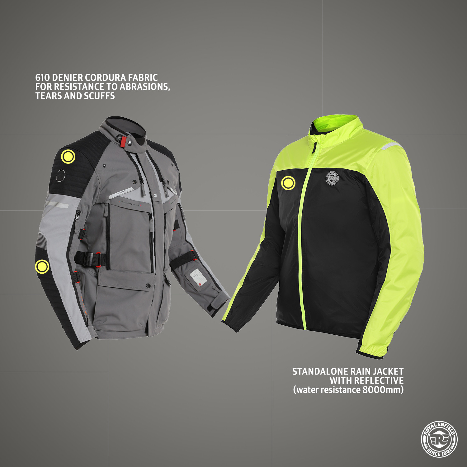 Image of Royal Enfield Nirvik V2 Two Layered with Chest, Back, Shoulder & Elbow Armours and Rain Jacket Riding Protective Jacket