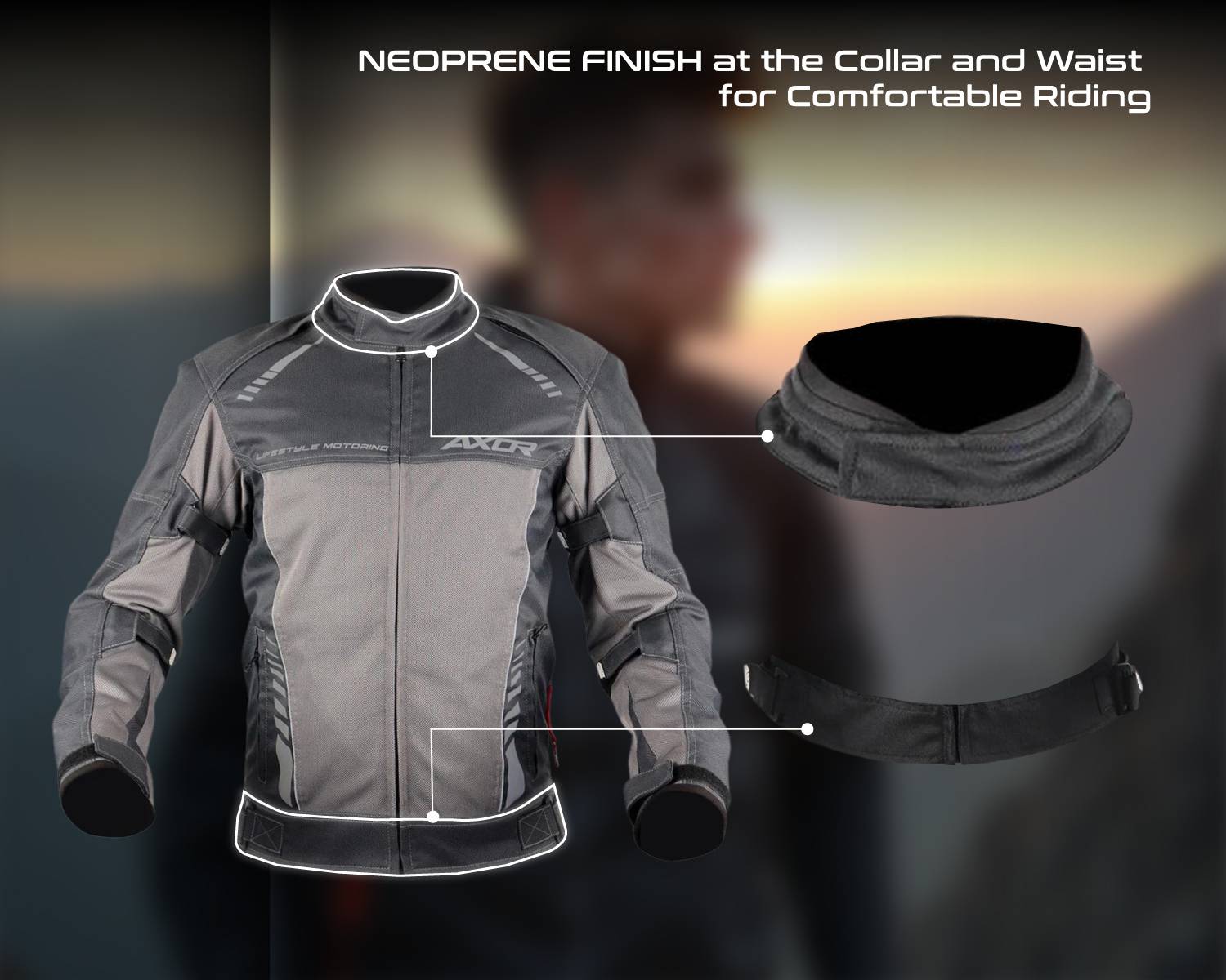 Axor AXR-NIMBUZ-GR-S Riding Protective Jacket Gray - Image 4