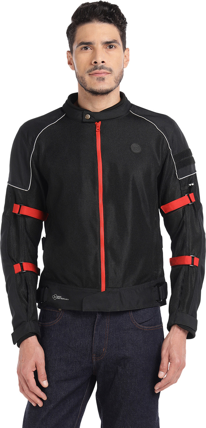 Image of Royal Enfield Streetwind V3 Riding Protective Jacket RRGJRA220308 Riding Protective Jacket (Black, Red, M)