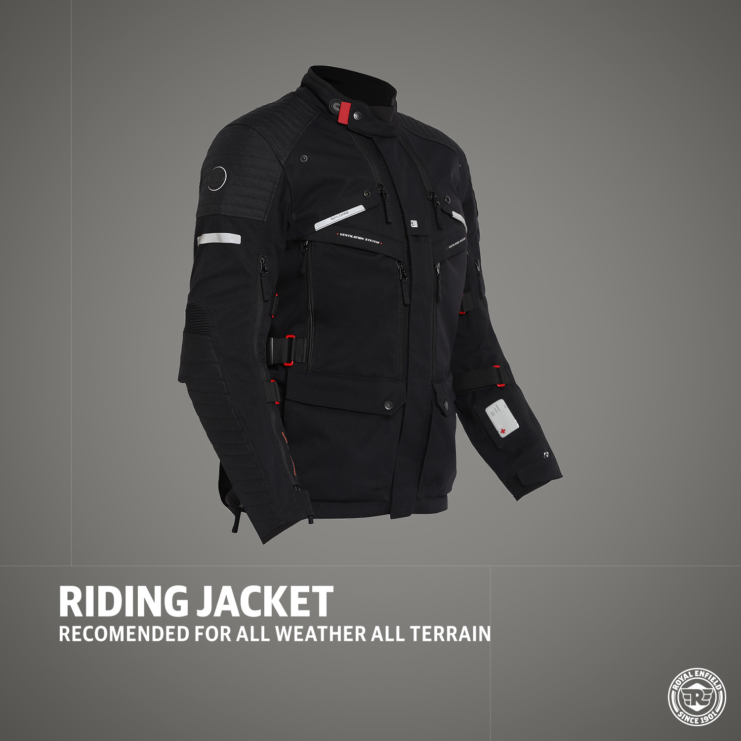 Image of Royal Enfield Nirvik V2 Two Layered with Chest, Back, Shoulder & Elbow Armours and Rain Jacket Riding Protective Jacket
