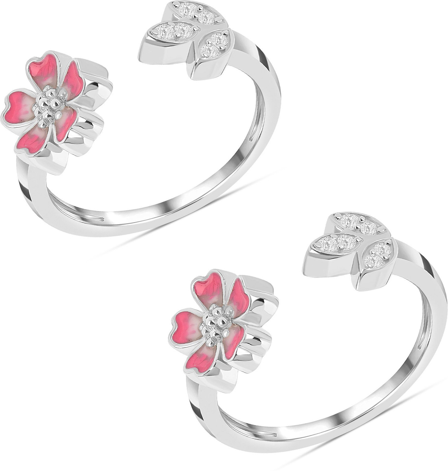 Image of ROOVI 925 Silver Bloom Girl Silver Sterling Silver Toe Ring